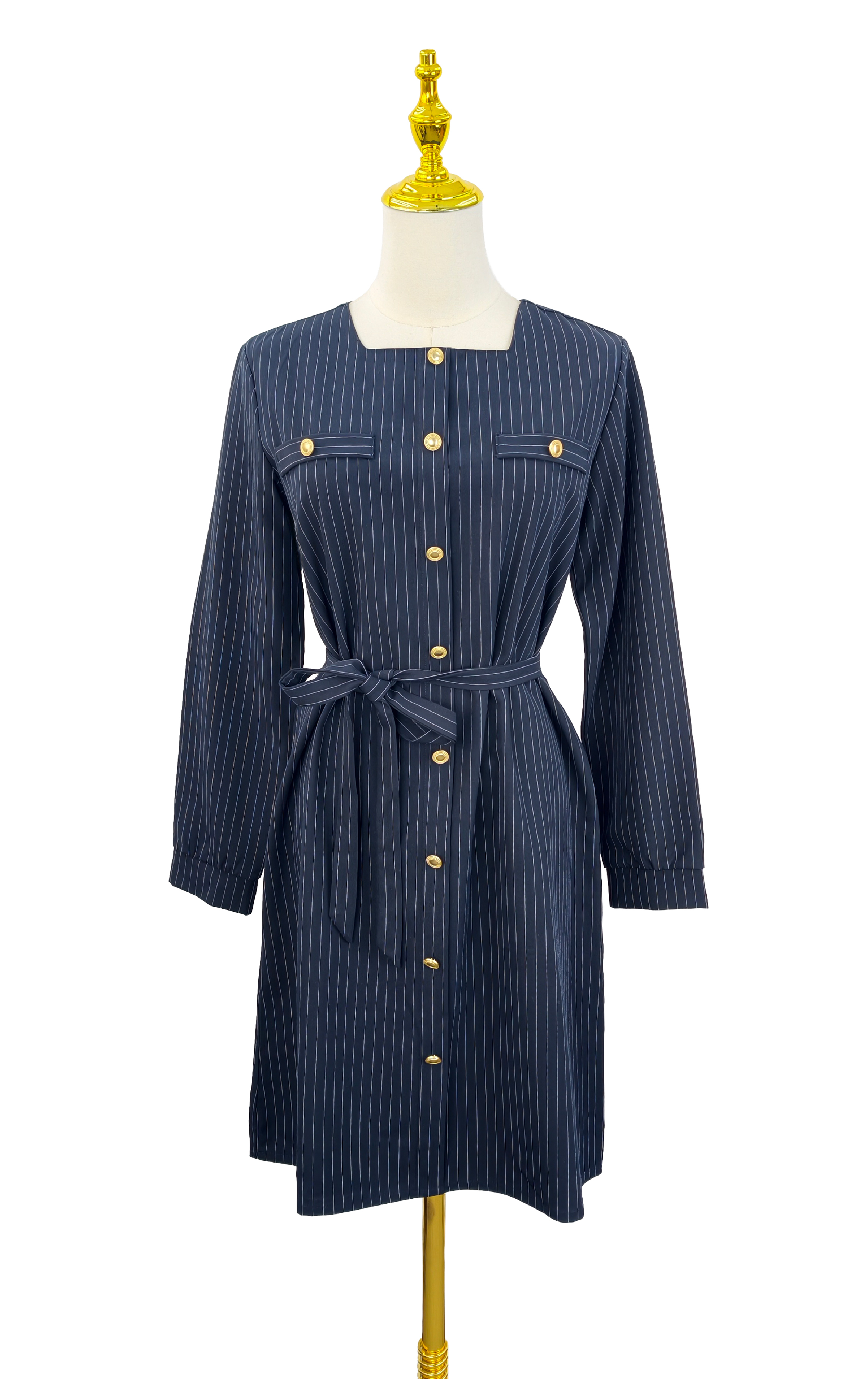 Striped Tie-up Dress OP0595