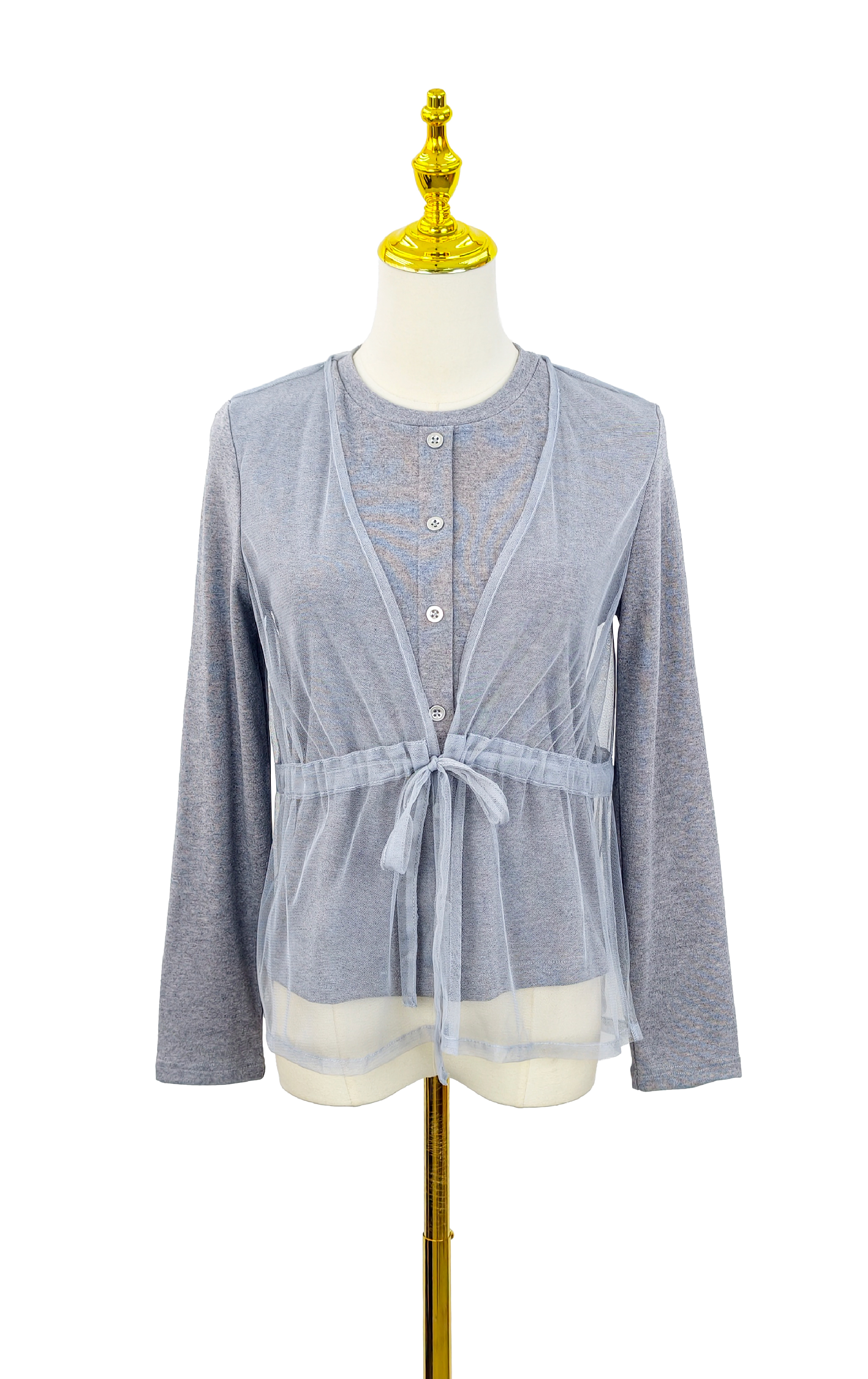 Mesh Fabric wWith Knit Top LT0332