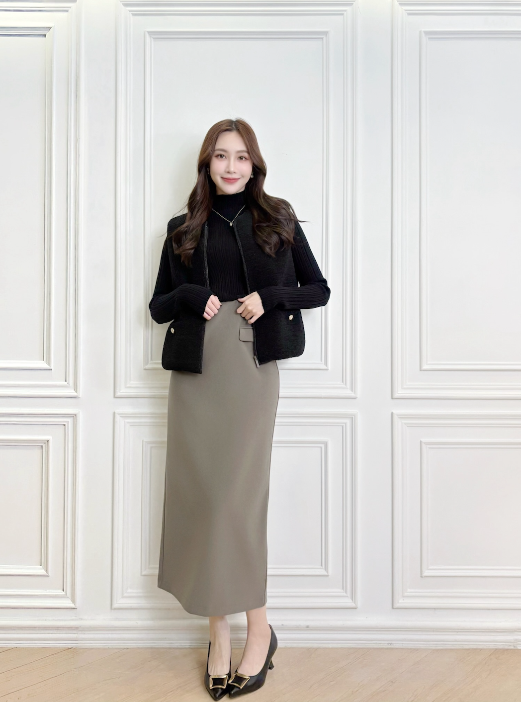 保暖毛毛金釦拉鍊背心