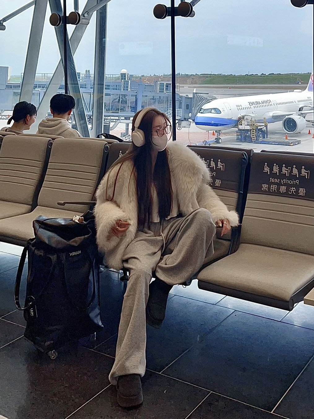 寬鬆個性後翻蓋棉褲（無加絨）