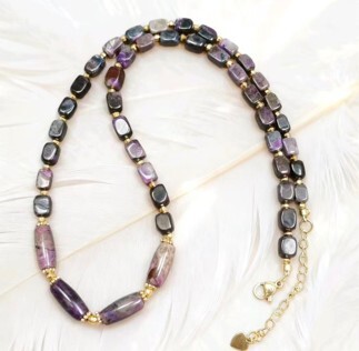 0120GZ53-舒俱來SU-sjl355皇家紫桶珠項鏈（A53）