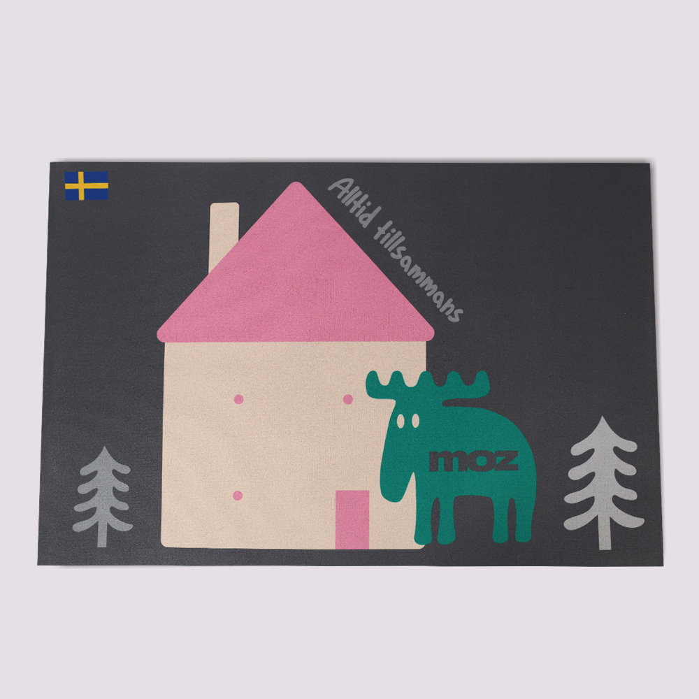 速乾軟式硅藻防滑地墊- 溫馨小屋(深灰)