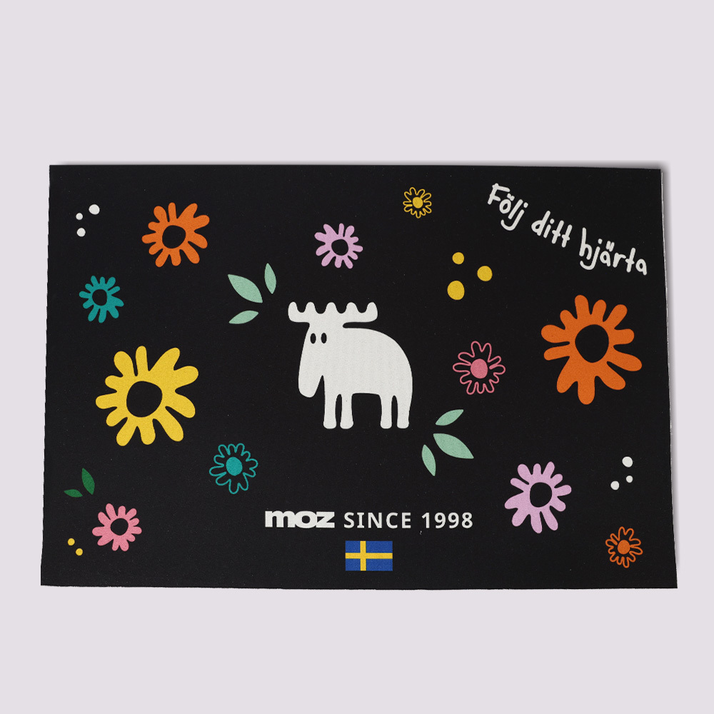 速乾軟式硅藻防滑地墊- 花開滿地(黑)