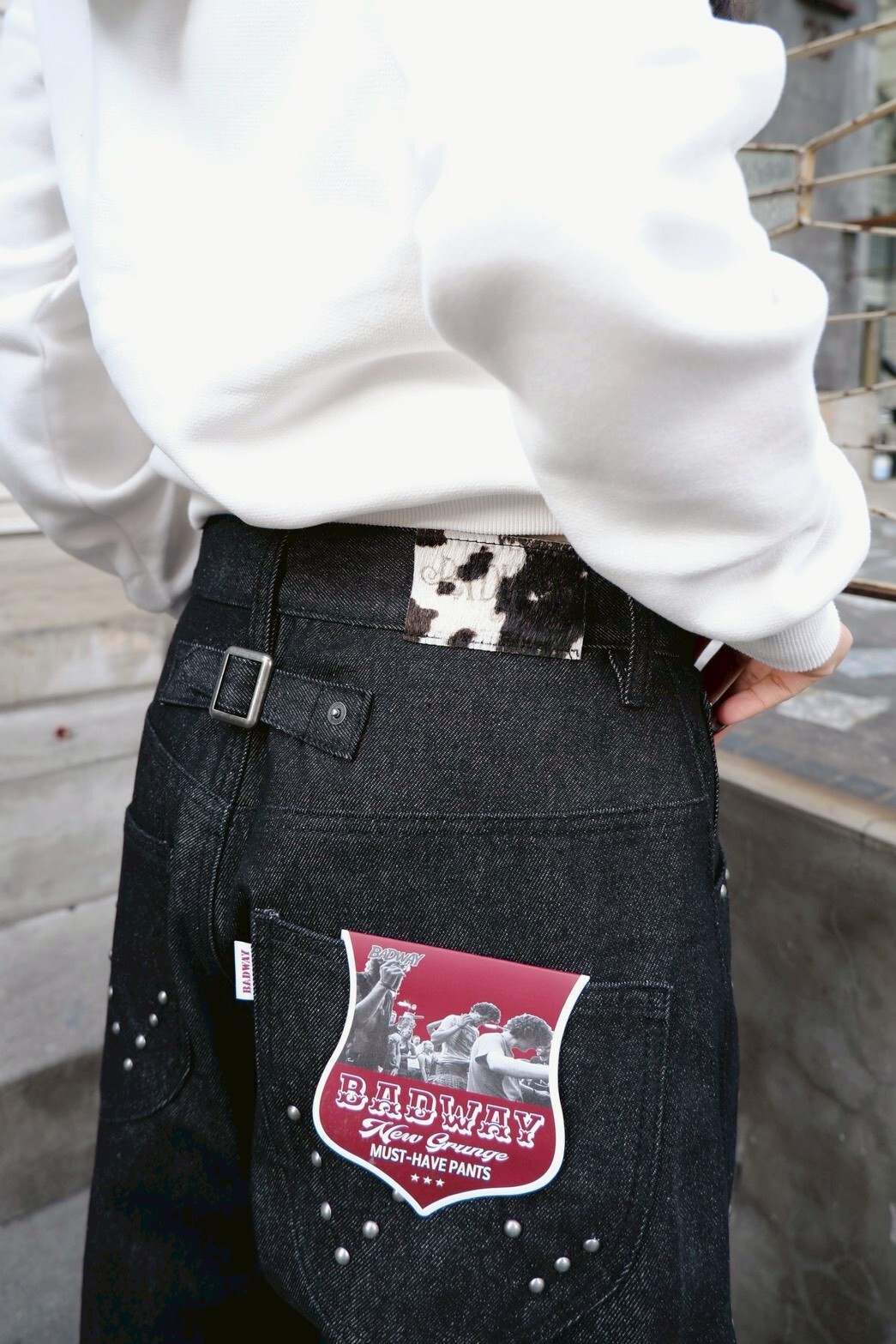 <快速出貨> BADWAY 經典鉚釘牛仔褲 黑/靛藍
