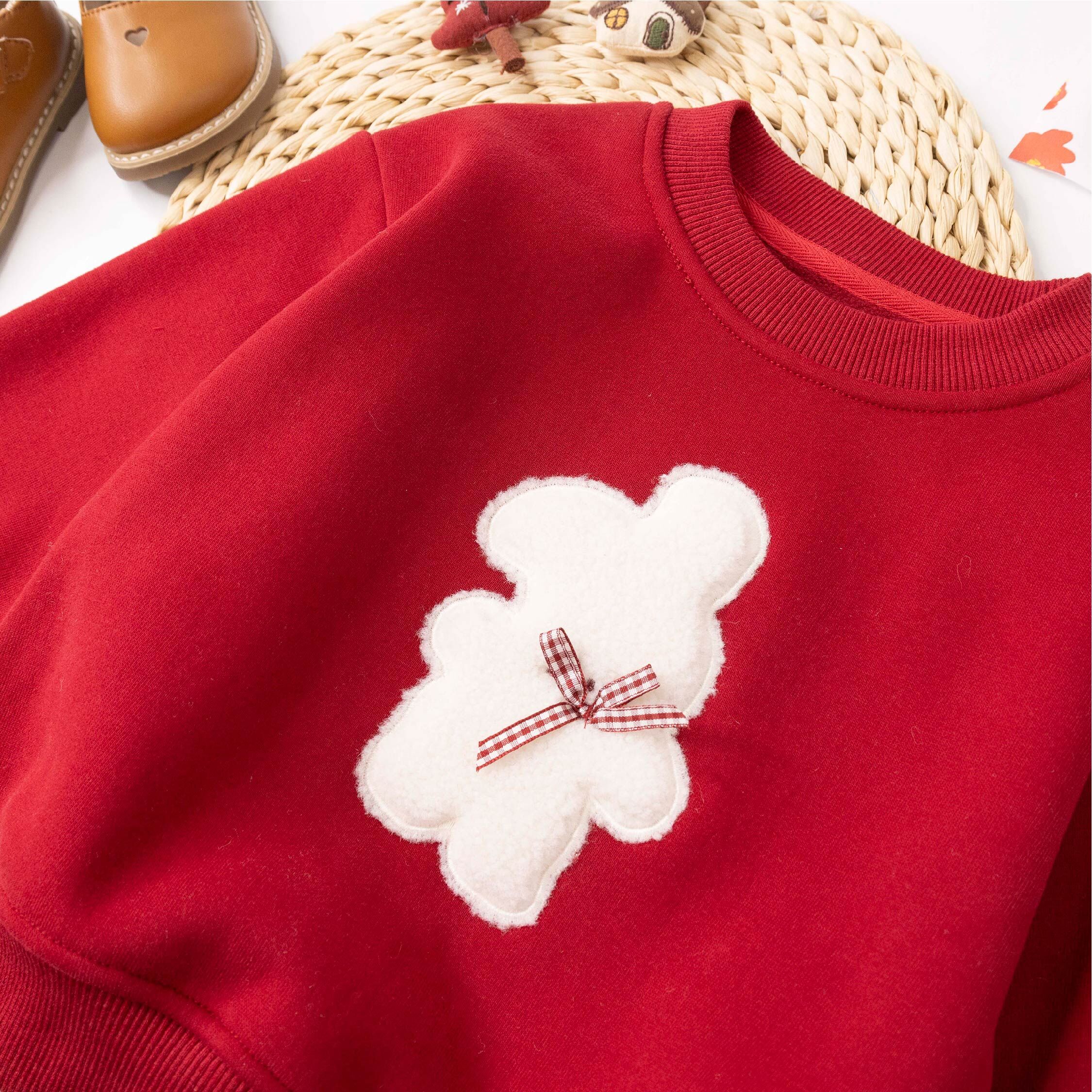 【H56129】雪白兔兔內刷毛上衣(附手套)