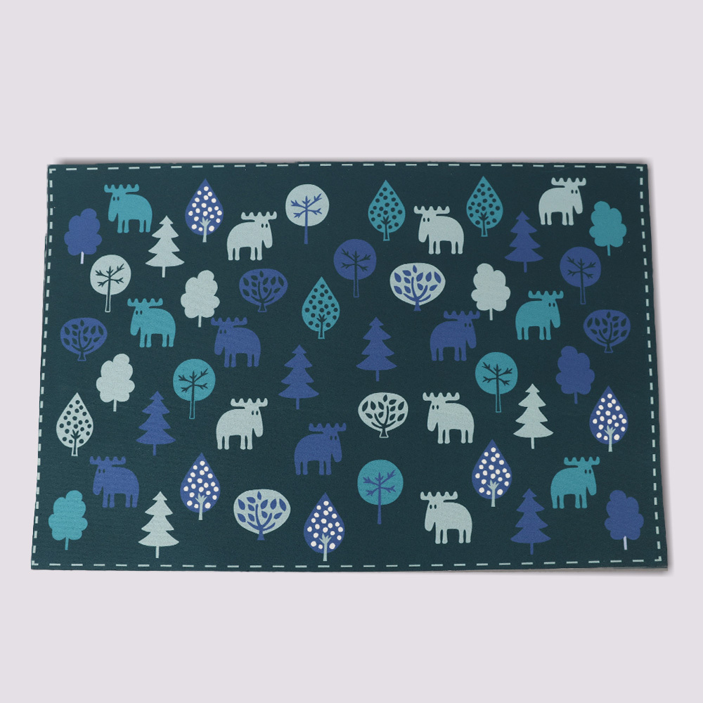 速乾軟式硅藻防滑地墊- 森林迷宮(藍)