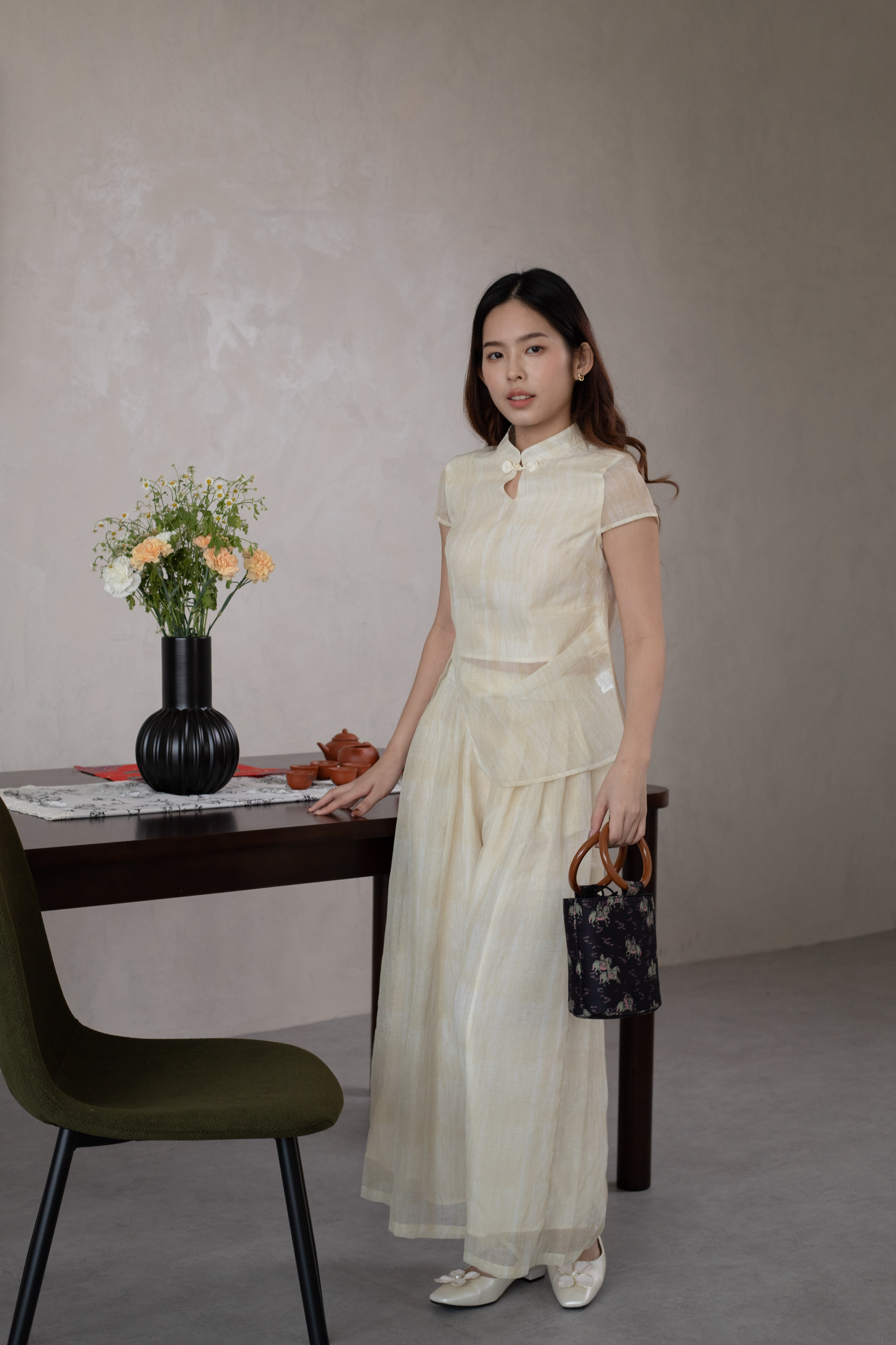 Chu En Wide Leg Pants Yellow-2629PLYEL