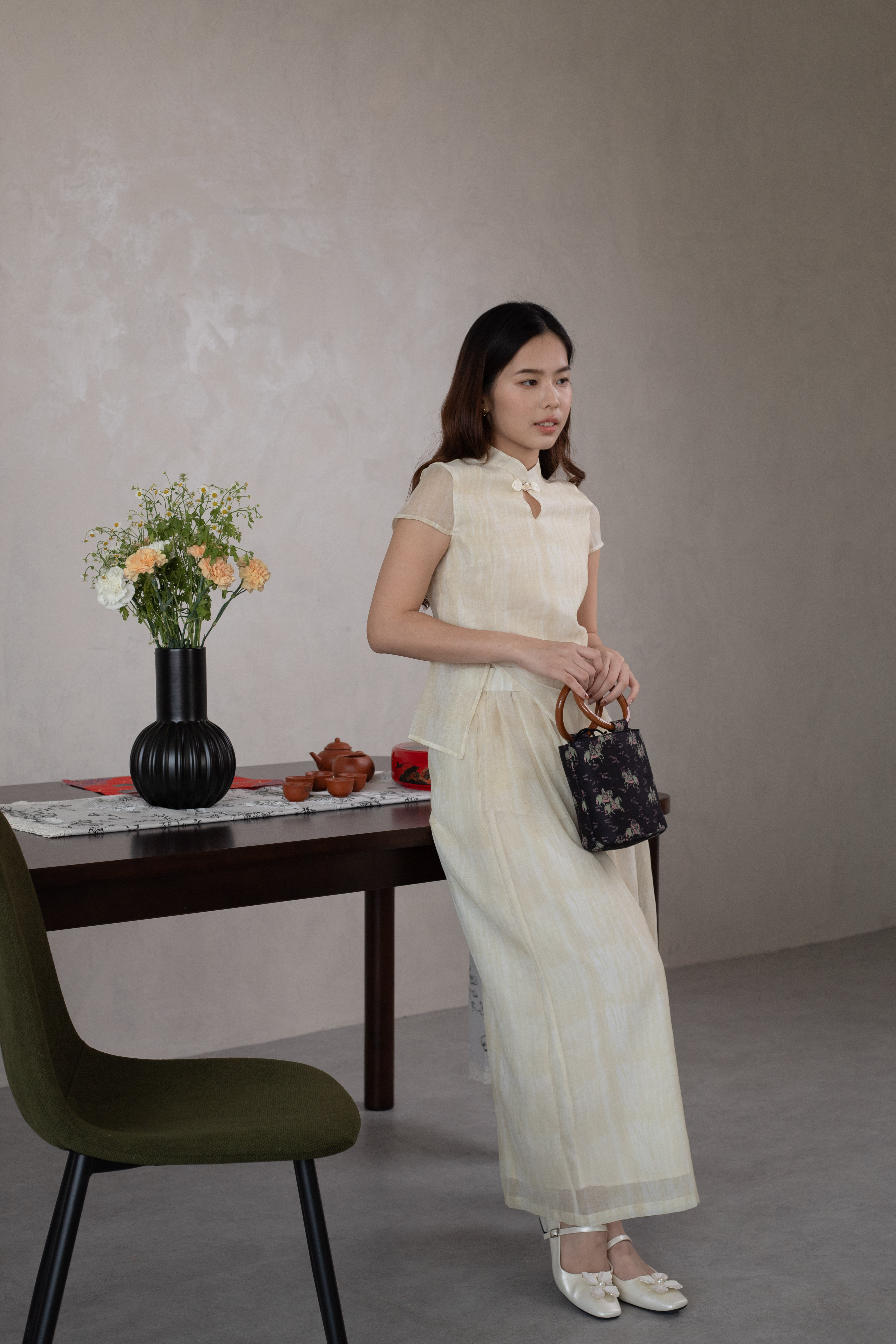 Chu En Wide Leg Pants Yellow-2629PLYEL