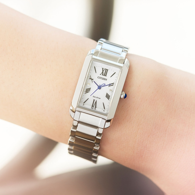 Citizen 星辰 L SQUARE Collection analog solar Eco-Drive ladies watch EW5620-55A L系列 羅馬時尚 光動能方形女錶
