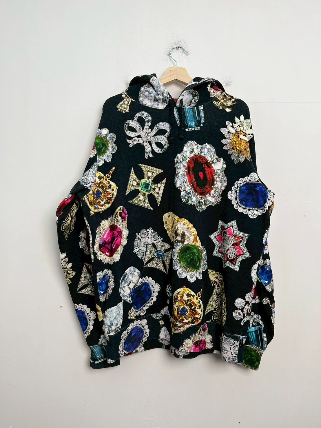 SUPREME 18AW Jewels Hooded Sweatshirt BLACK SIZE XL