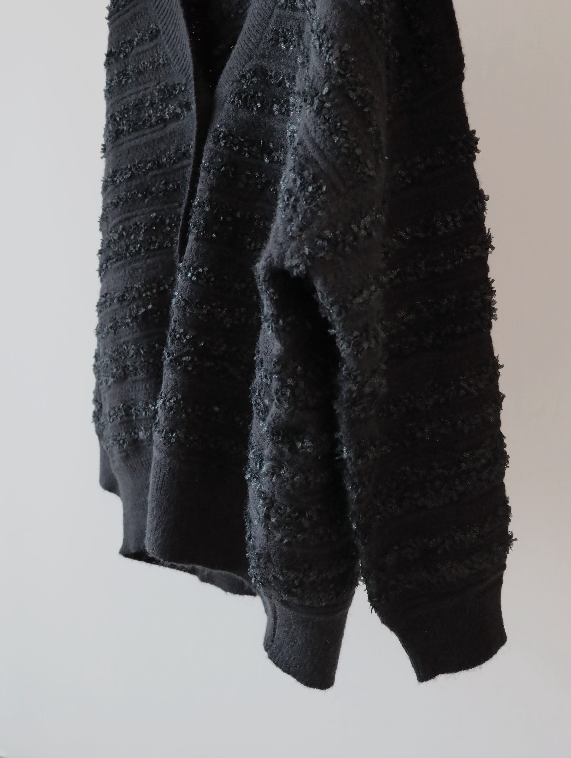 現貨 7327 黑色蝴蝶紗V領開衫外套