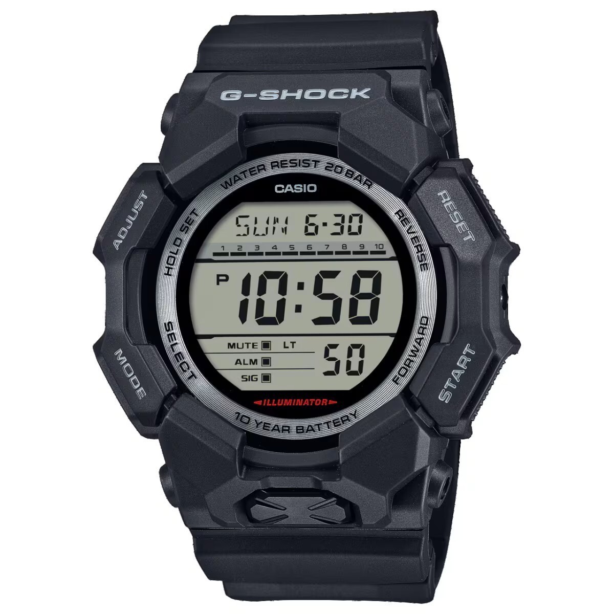 【CASIO 卡西歐】G-SHOCK 大螢幕多功能耐衝擊 電子錶 手錶 GD-010-1C