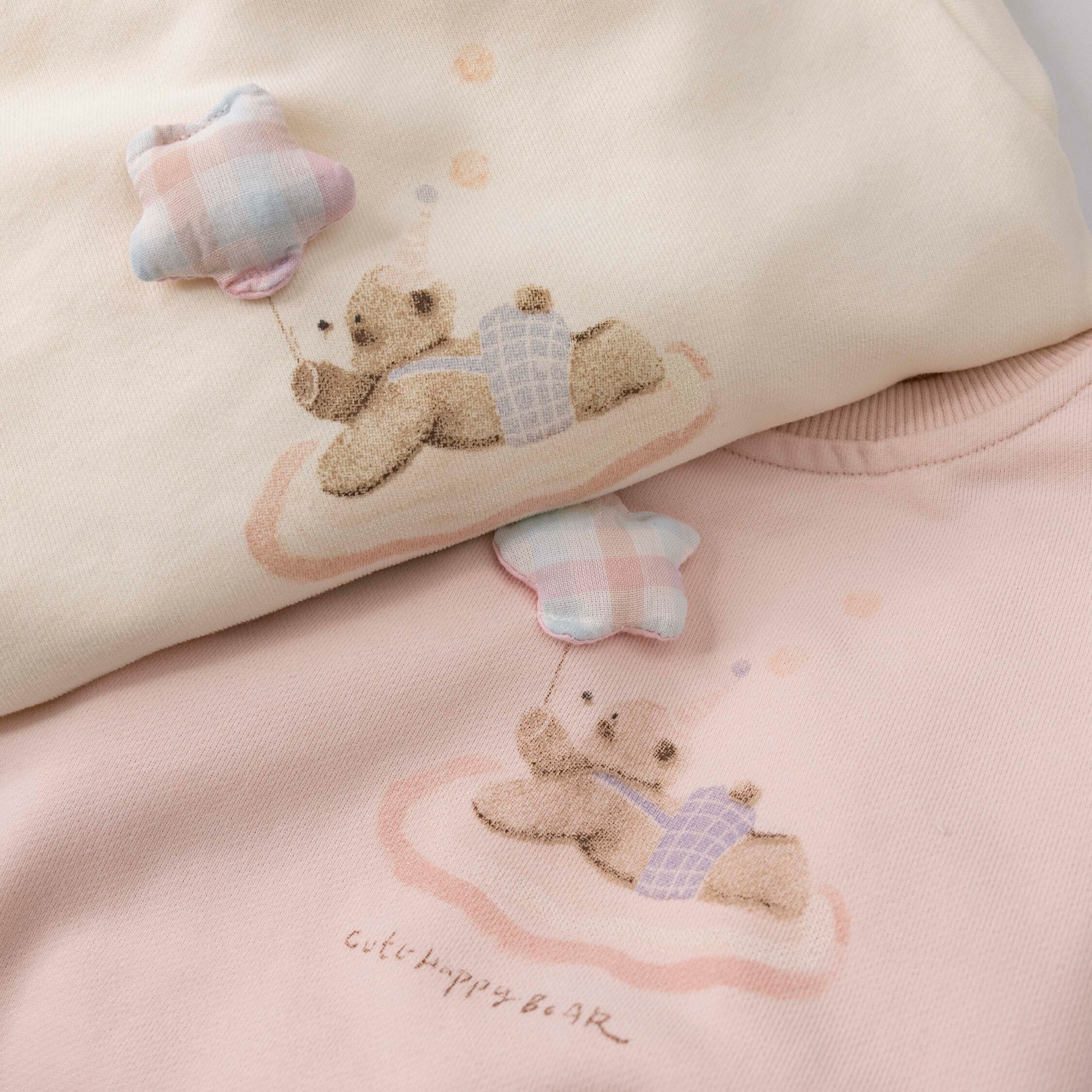 【H55941】可愛小熊抓氣球上衣＊二色