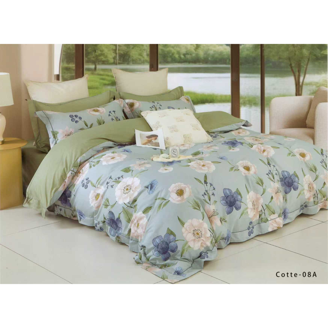 HOU-LLG0120-011 857針TC布套裝&nbsp;*8A印花款 (A11 單人 36”x75"床笠+枕袋+被袋/B11 雙人 54x75"床笠+枕袋+被袋/C11 加大 60x78"床笠+枕袋+被袋)