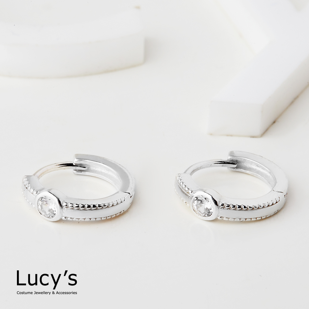 925純銀 邊界光點 易扣耳環 (125303)