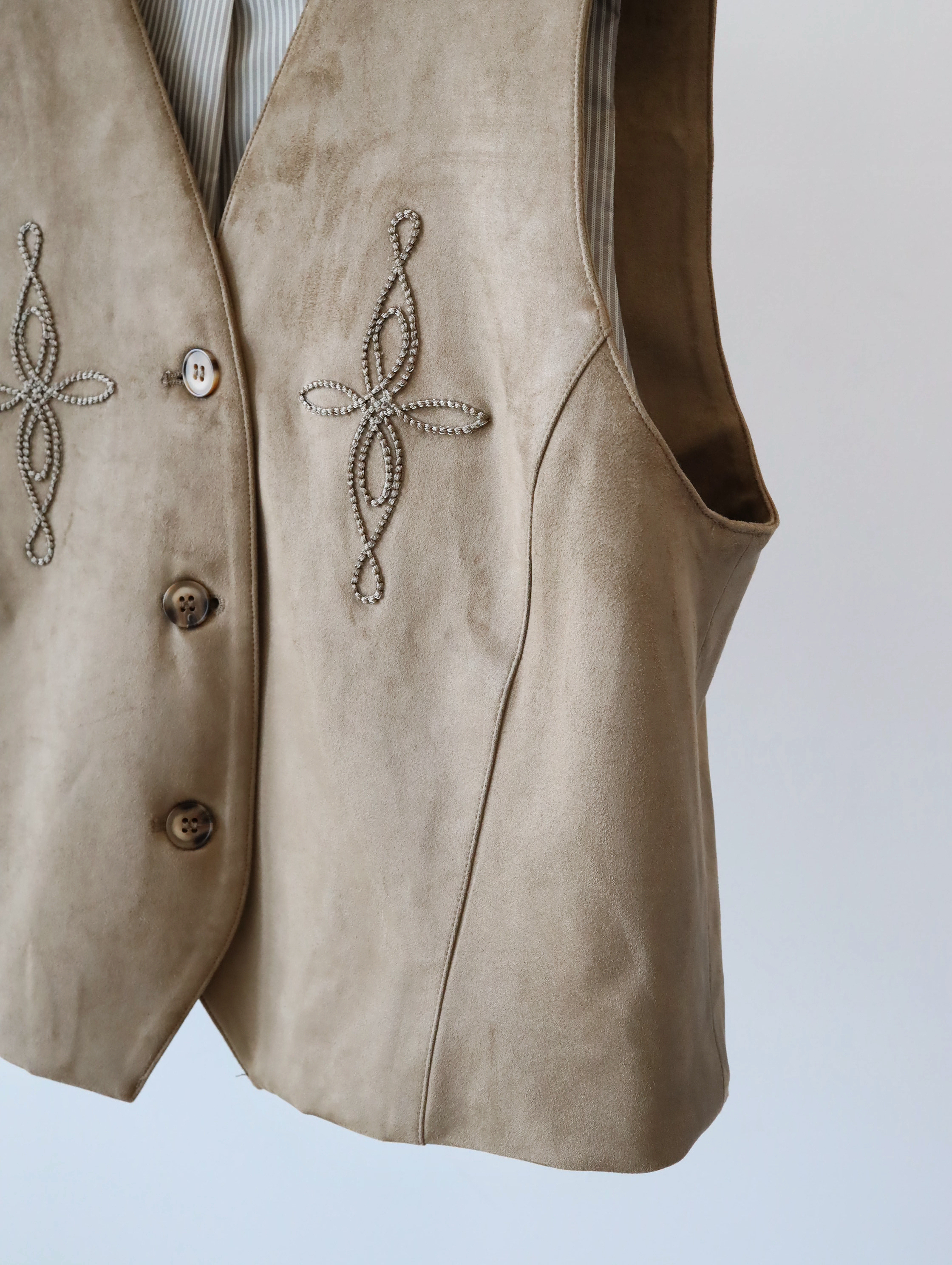 現貨 7371 深卡其刺繡馬甲