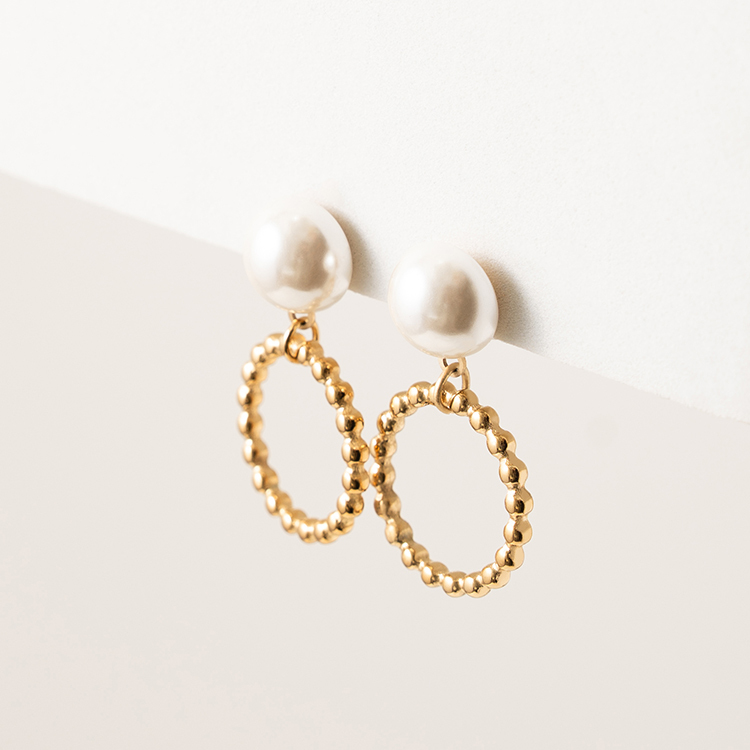 miramira珠光｜氣質珍珠圓圈耳環D1922-金34866
