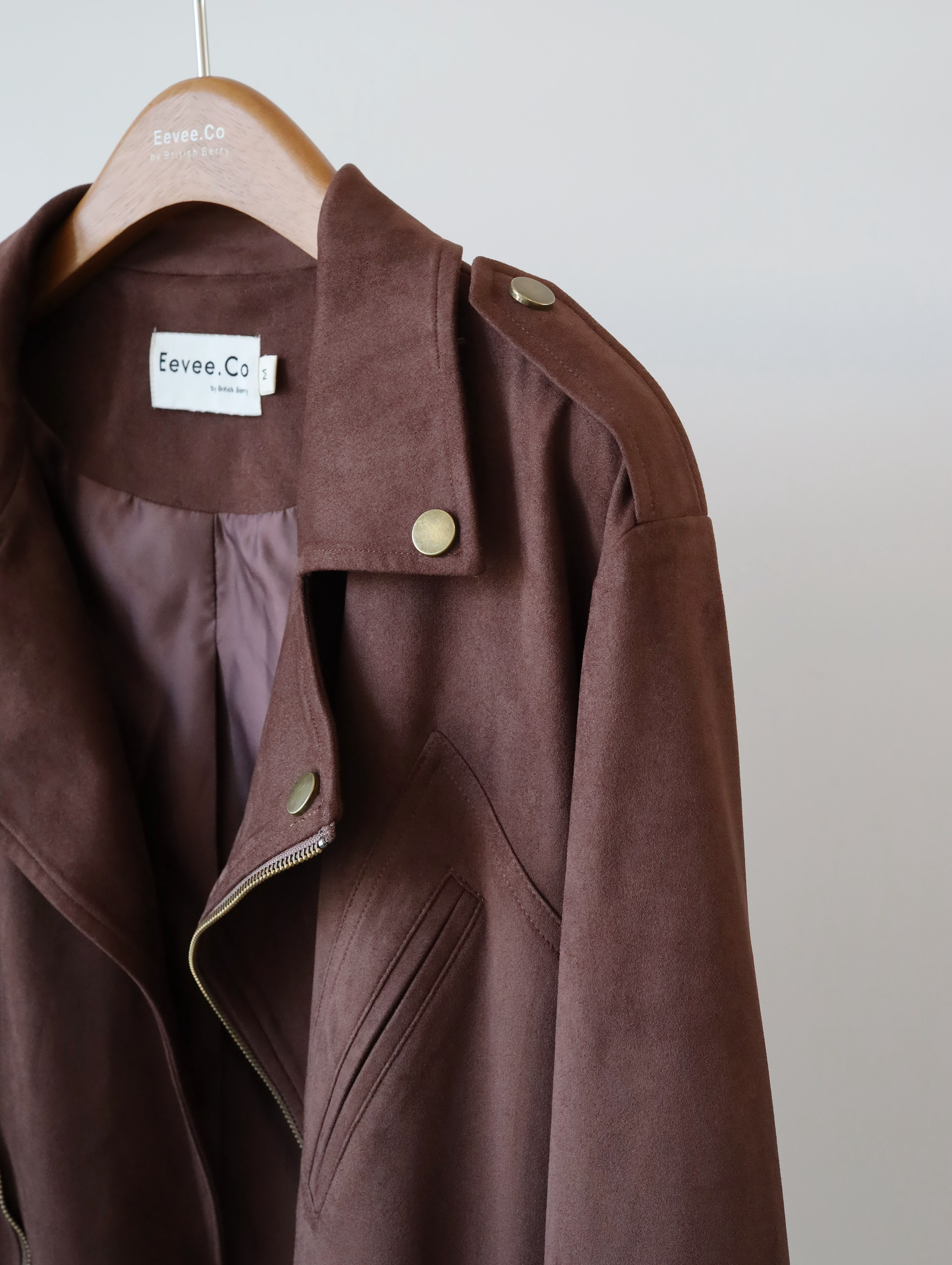 現貨 7372 深咖軟身Biker Jacket