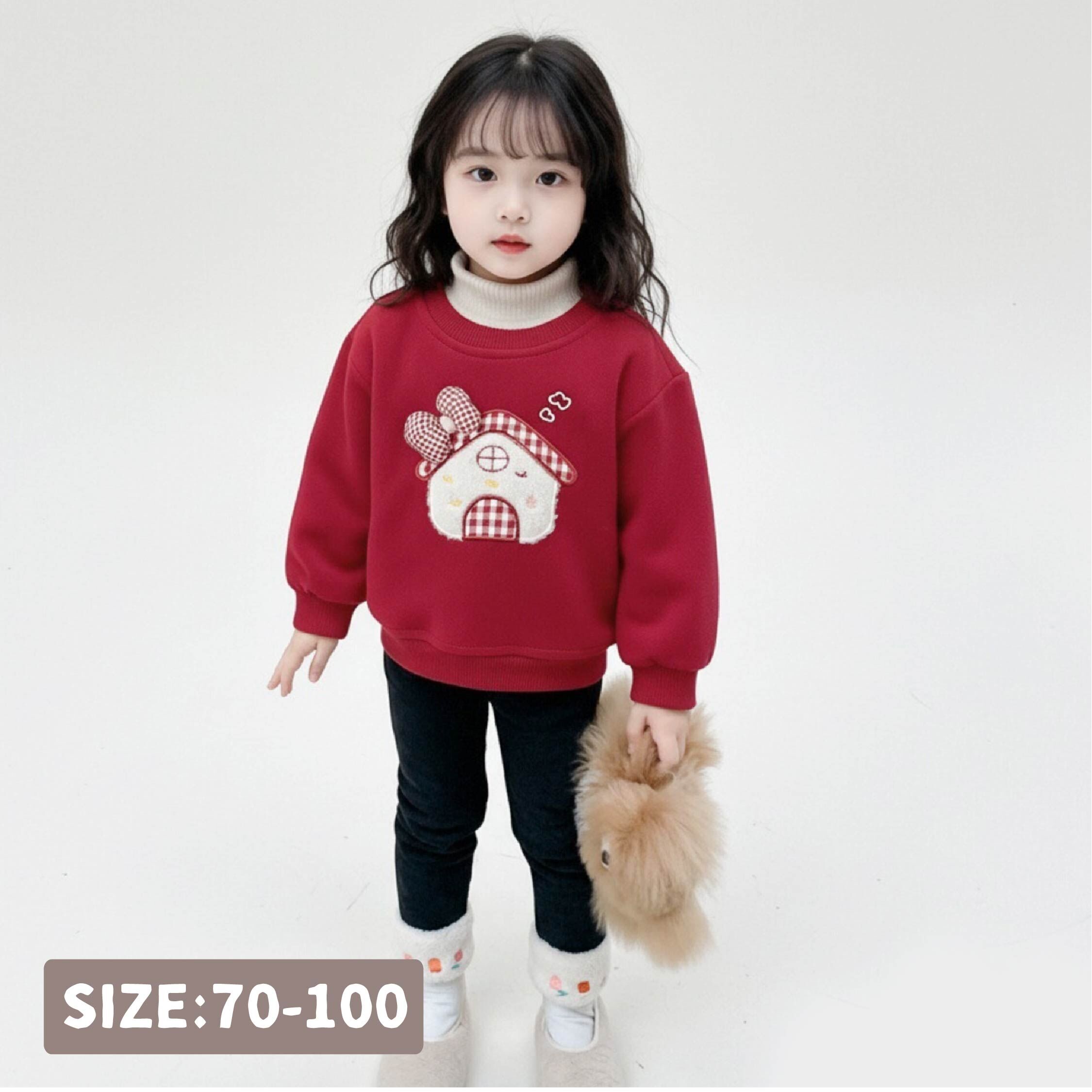 【H56131】可愛拼貼小房子上衣