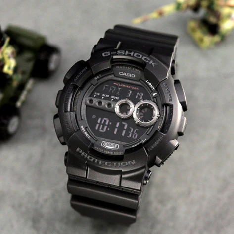 【CASIO 卡西歐】G-SHOCK 大螢幕多功能耐衝擊 電子錶 手錶 GD-100-1B