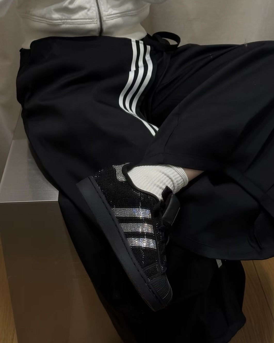 <閃閃高級感>Adidas Originals superstar 2 滿鑽 貝殼頭 黑銀