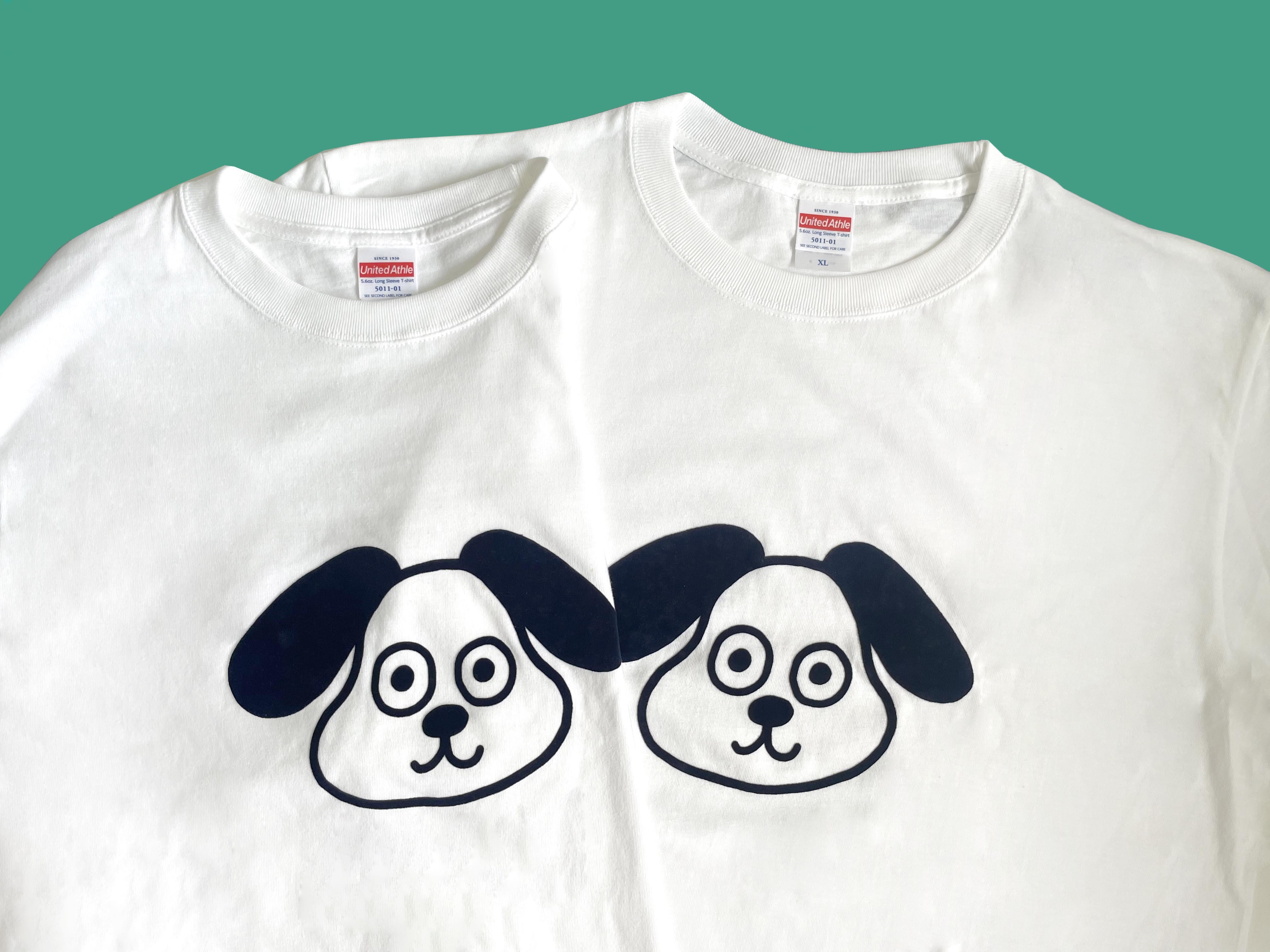 狗勾植絨印刷長袖T-shirt