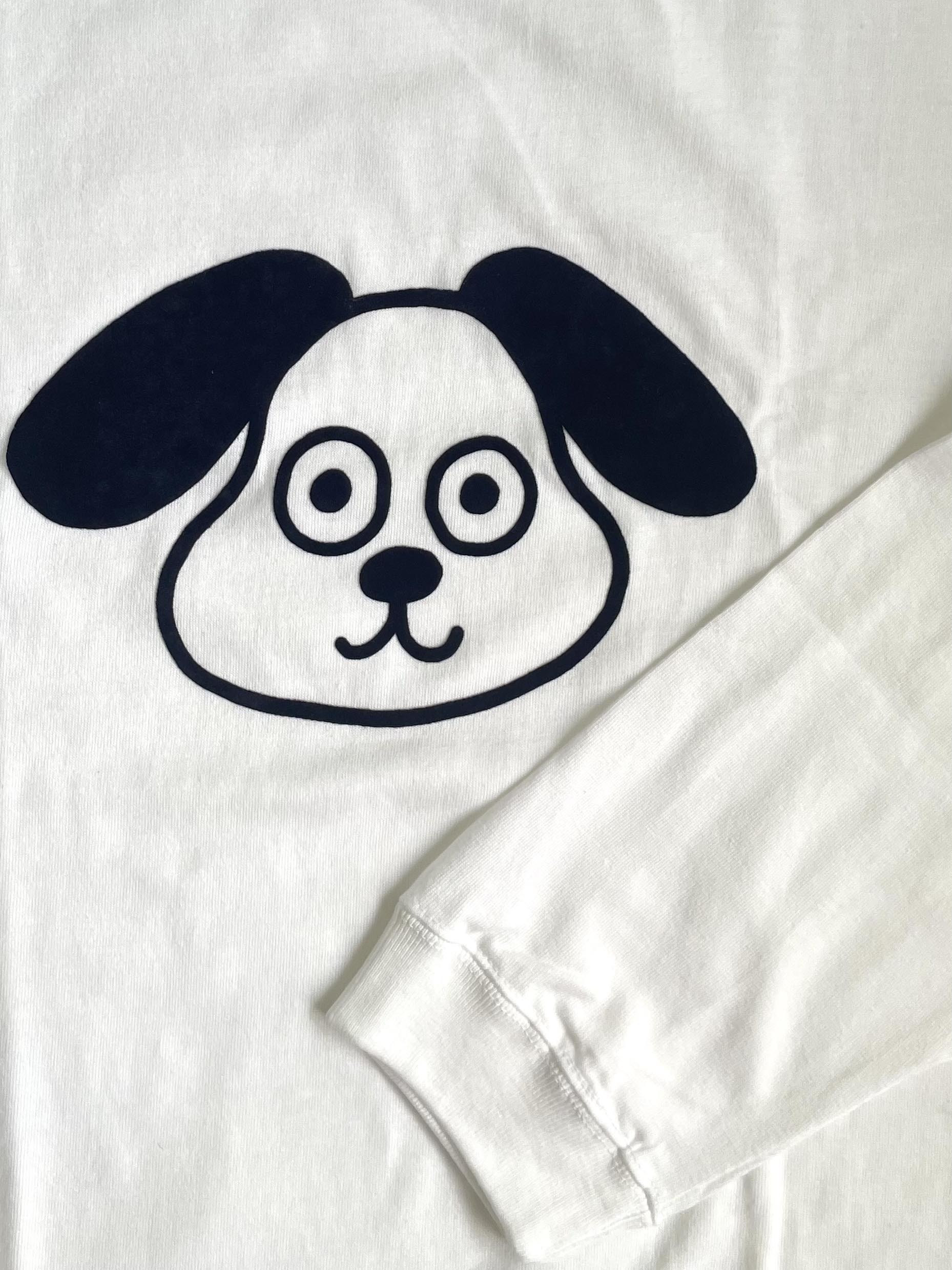 狗勾植絨印刷長袖T-shirt