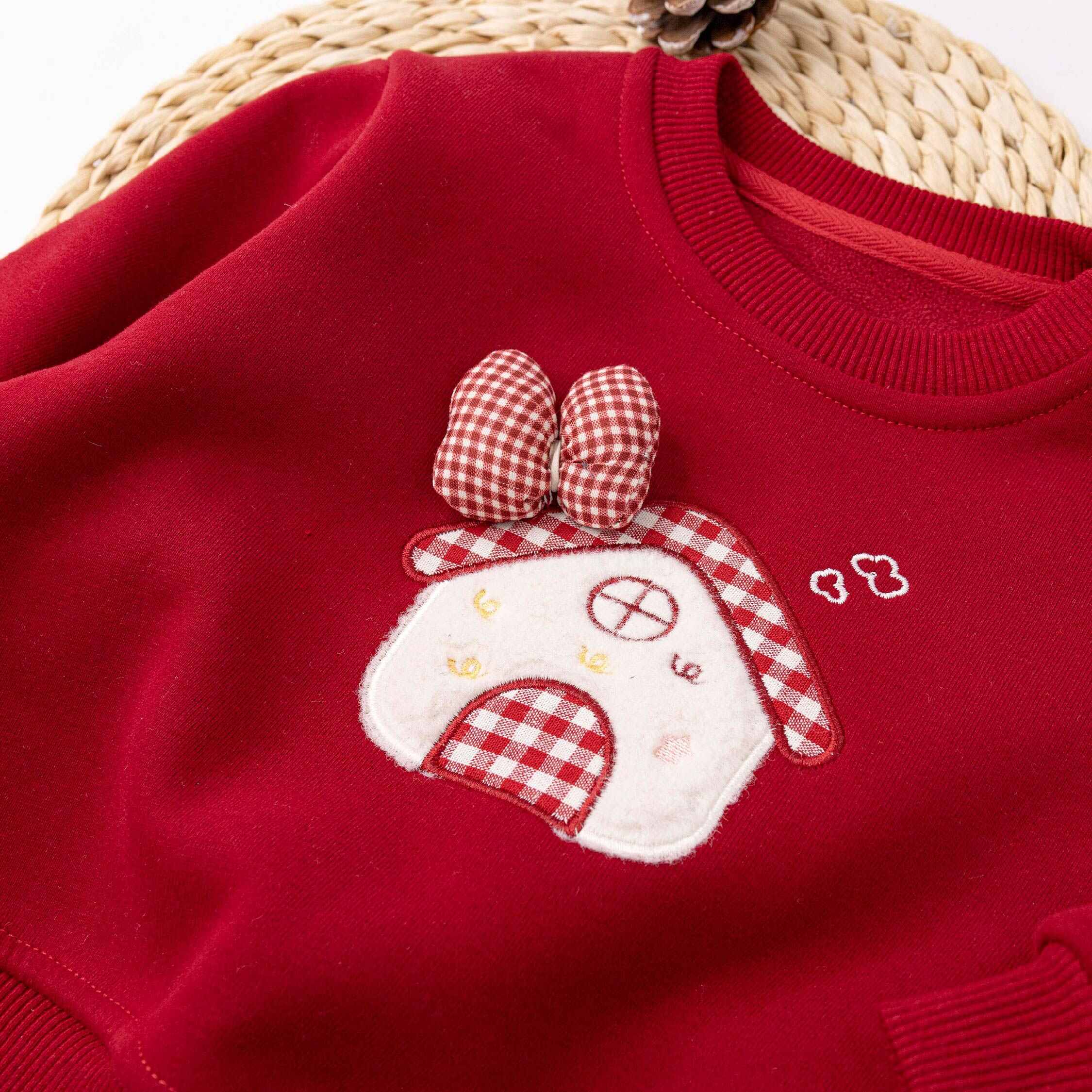 【H56142】可愛拼貼小房子內刷毛上衣＊二色