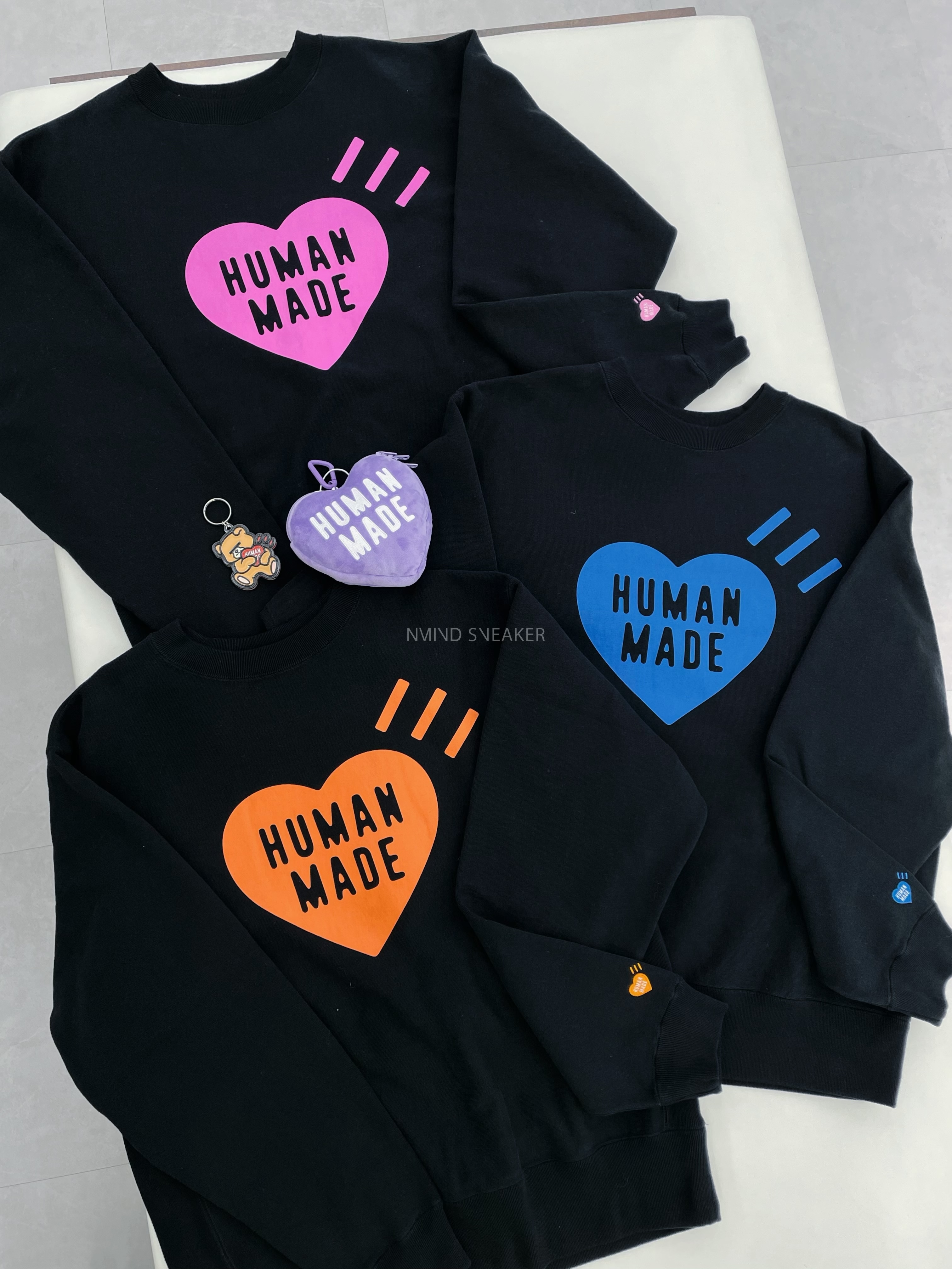 <快速出貨> HUMAN MADE 經典愛心衛衣 黑/灰