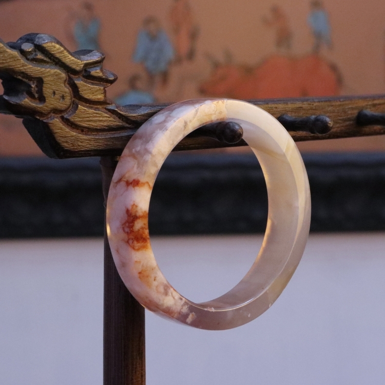 【圈口54～55手鐲】新年包裝❤️紫冰勾紅花櫻花瑪瑙方鐲/收藏級粉紅飄花爆晶櫻花瑪瑙/薰衣草紫水晶