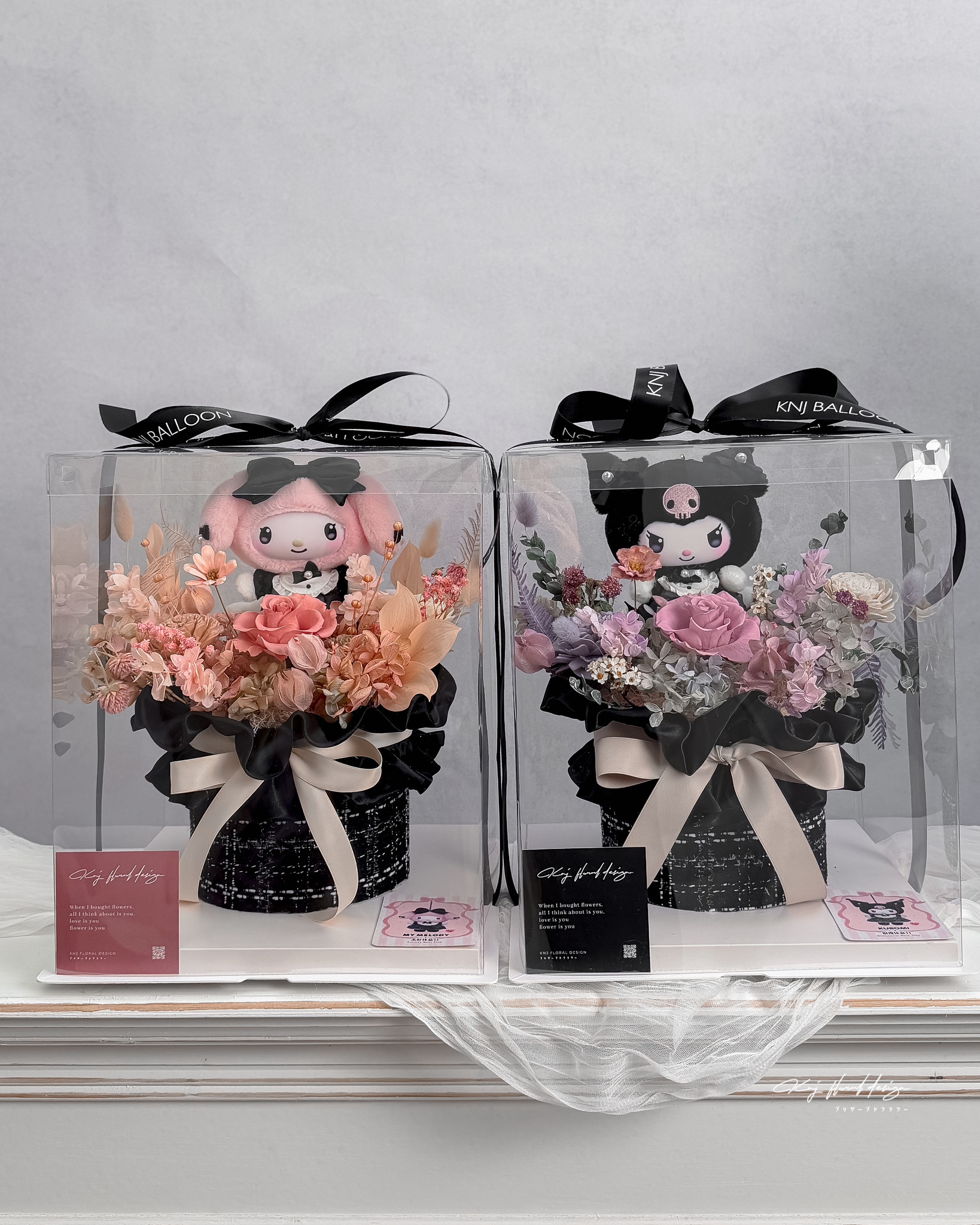 酷洛米x美樂蒂 黑粉系列永生花禮