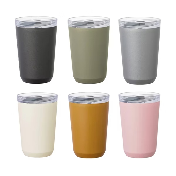 KINTO-TO GO TUMBLER保溫隨行杯，外層防滑，杯身上寬下窄好握