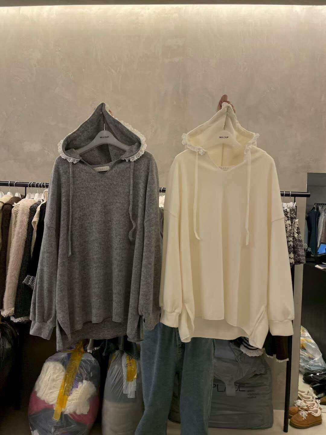 MP5407 花邊連帽前短後長衛衣 *特價* (優惠碼同充值購物金不適用)