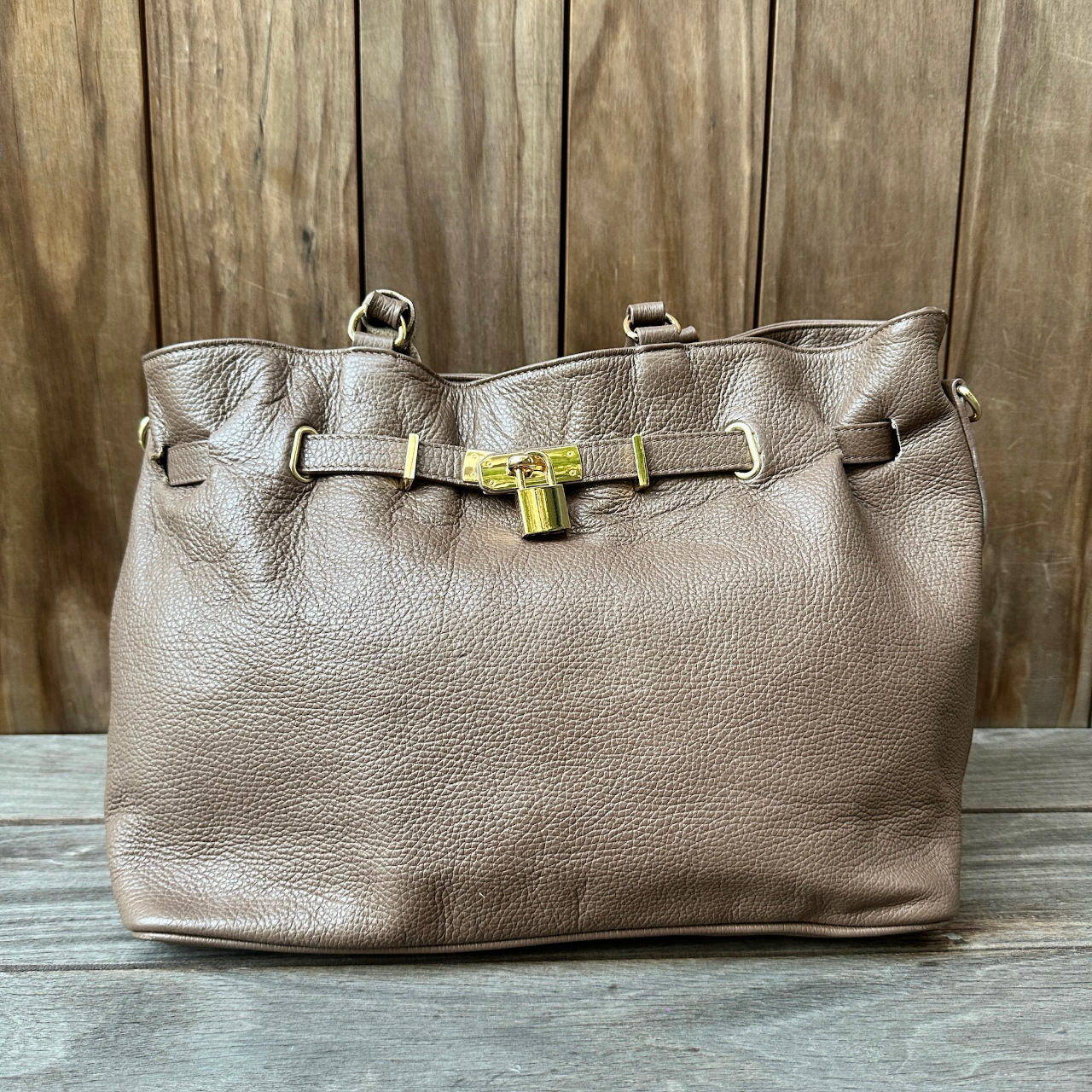 意大利製 MILOS 焙茶色皮袋