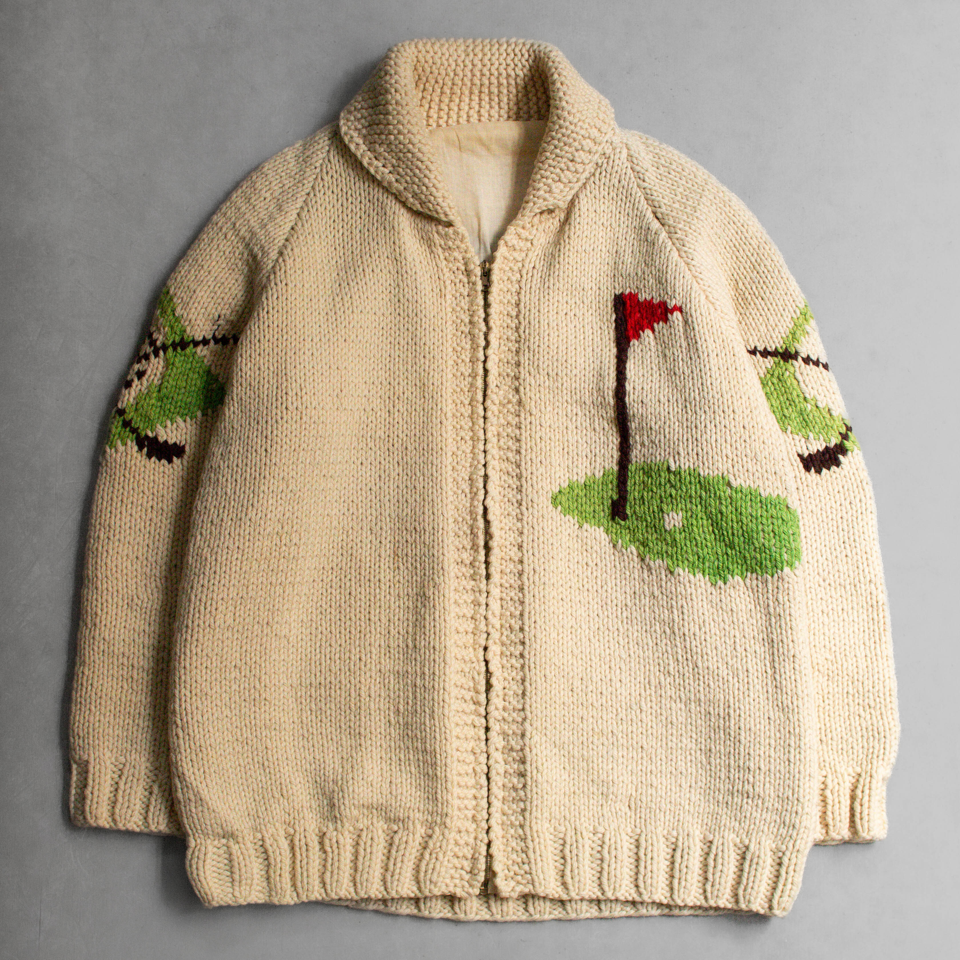 VINTAGE COWICHAN CARDIGAN 美國 米白 高爾夫 羊毛 針織 考津 毛衣 外套