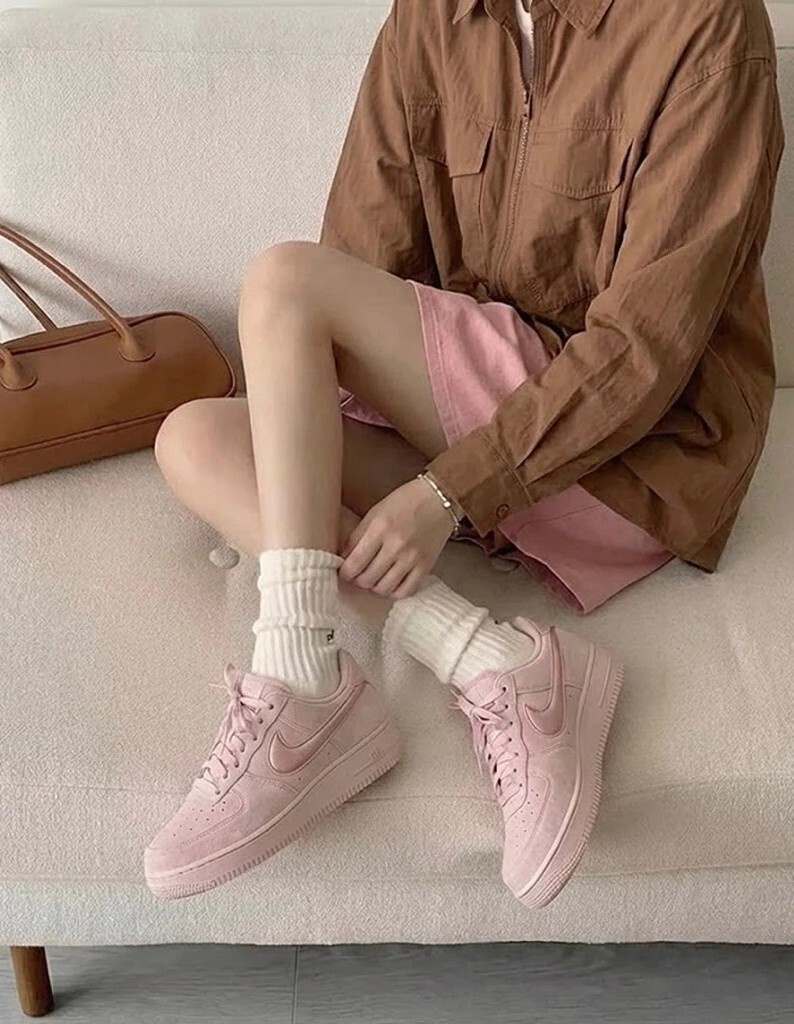 <全網最低!!!!!> Air Force 1 Low 麂皮 淡粉 櫻花粉 果凍立體勾勾