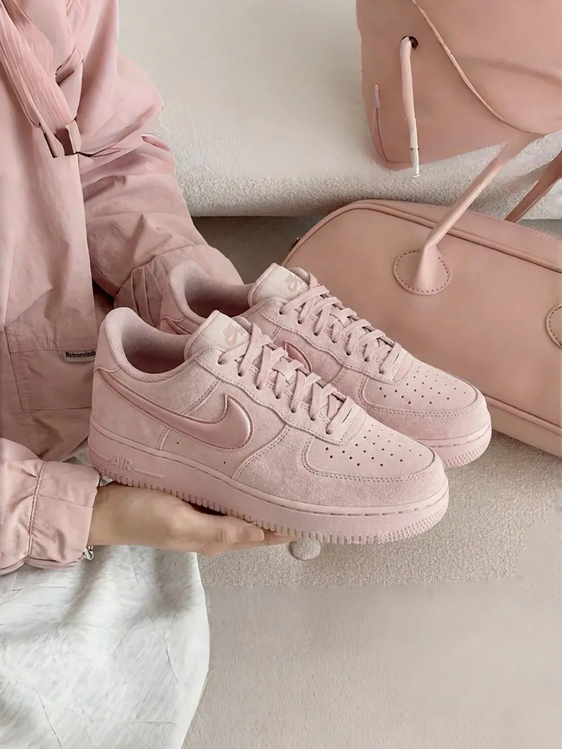 <全網最低!!!!!> Air Force 1 Low 麂皮 淡粉 櫻花粉 果凍立體勾勾