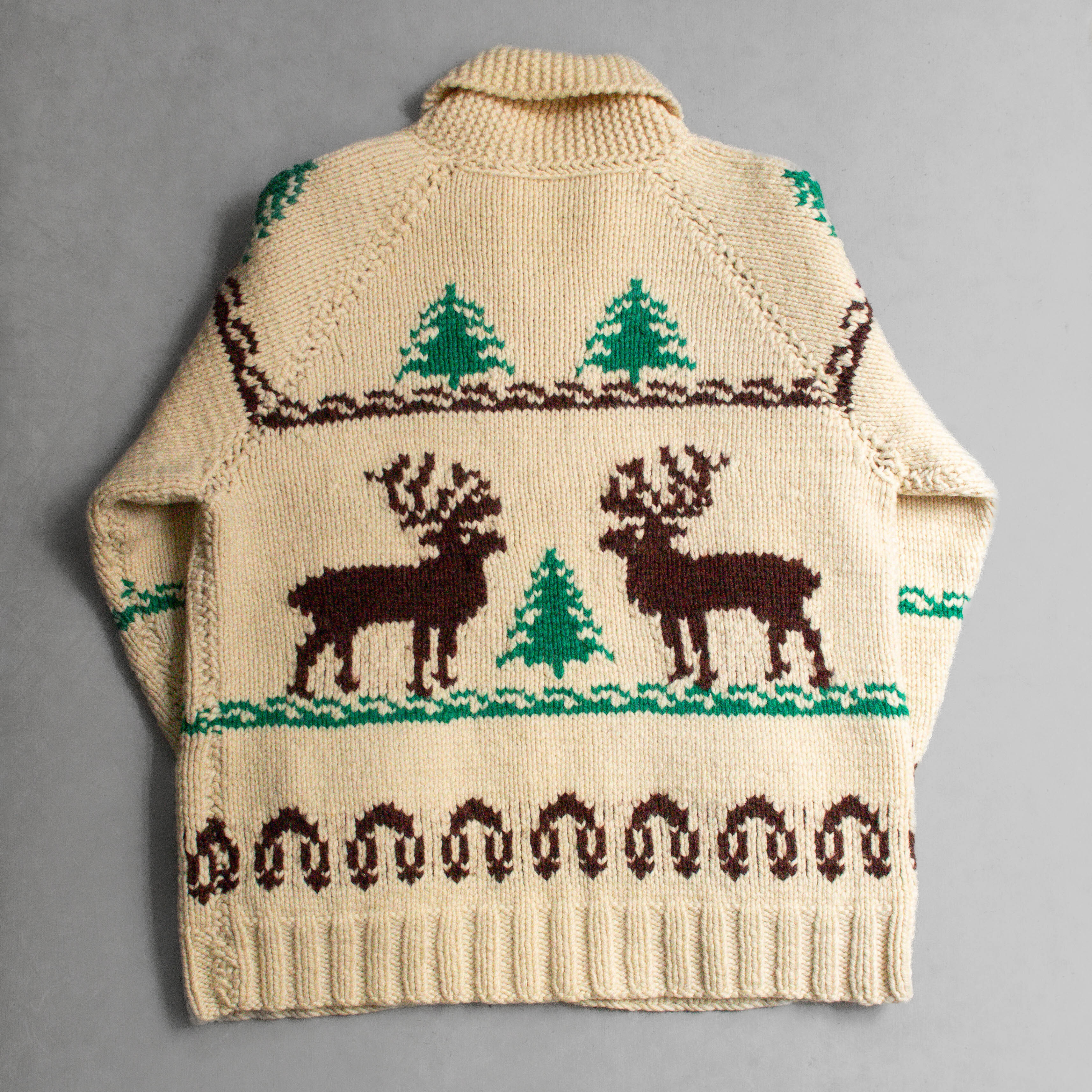 VINTAGE COWICHAN CARDIGAN 加拿大 米白 馴鹿 羊毛 針織 考津 毛衣 外套