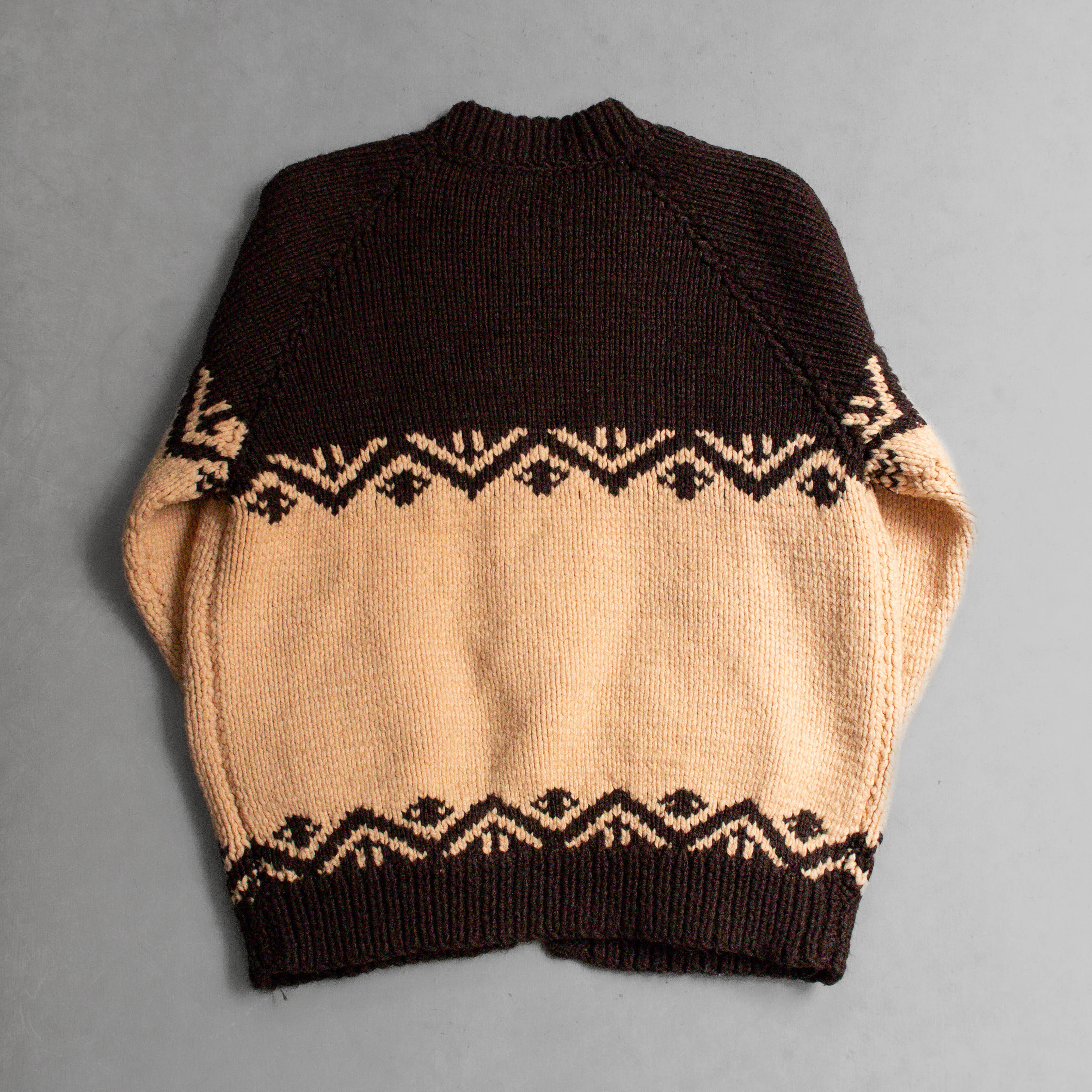 VINTAGE COWICHAN CARDIGAN 美國 棕色 無領 羊毛 針織 考津 毛衣 外套