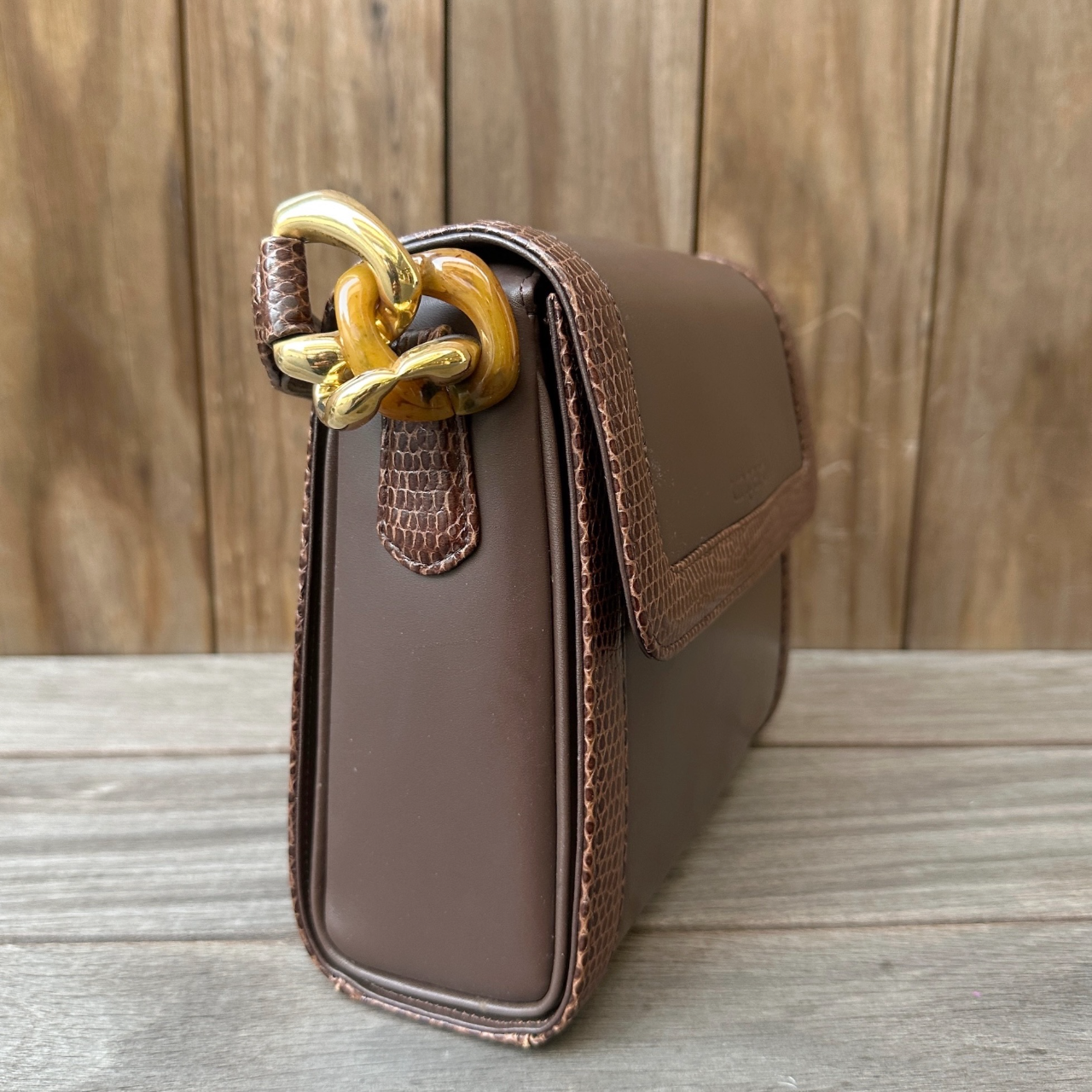 法國牌子 Ungaro 深啡色中古皮袋