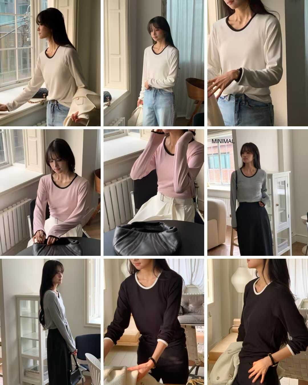 MN5406 撞色邊圓領上衣 *特價* (優惠碼同充值購物金不適用)