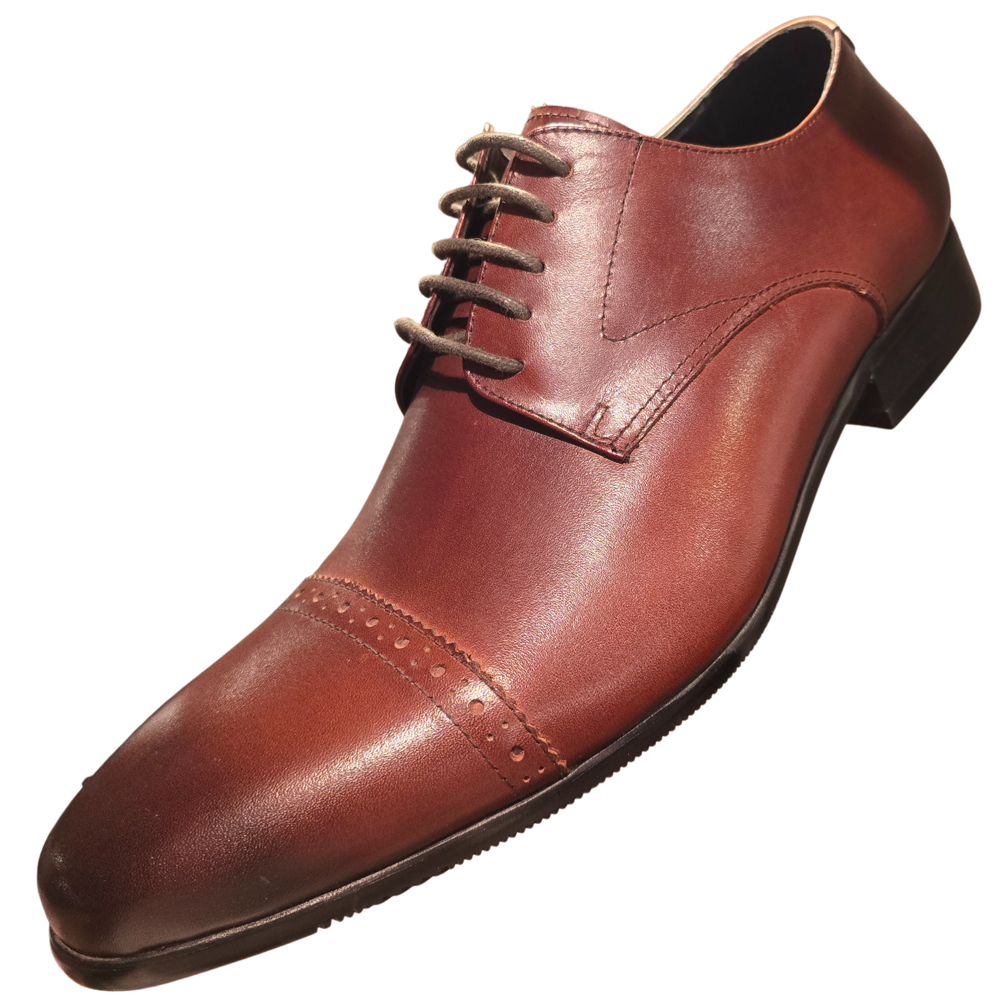 Revic 男裝皮鞋 | TCF-41-9BR | 啡色橫式德比皮鞋