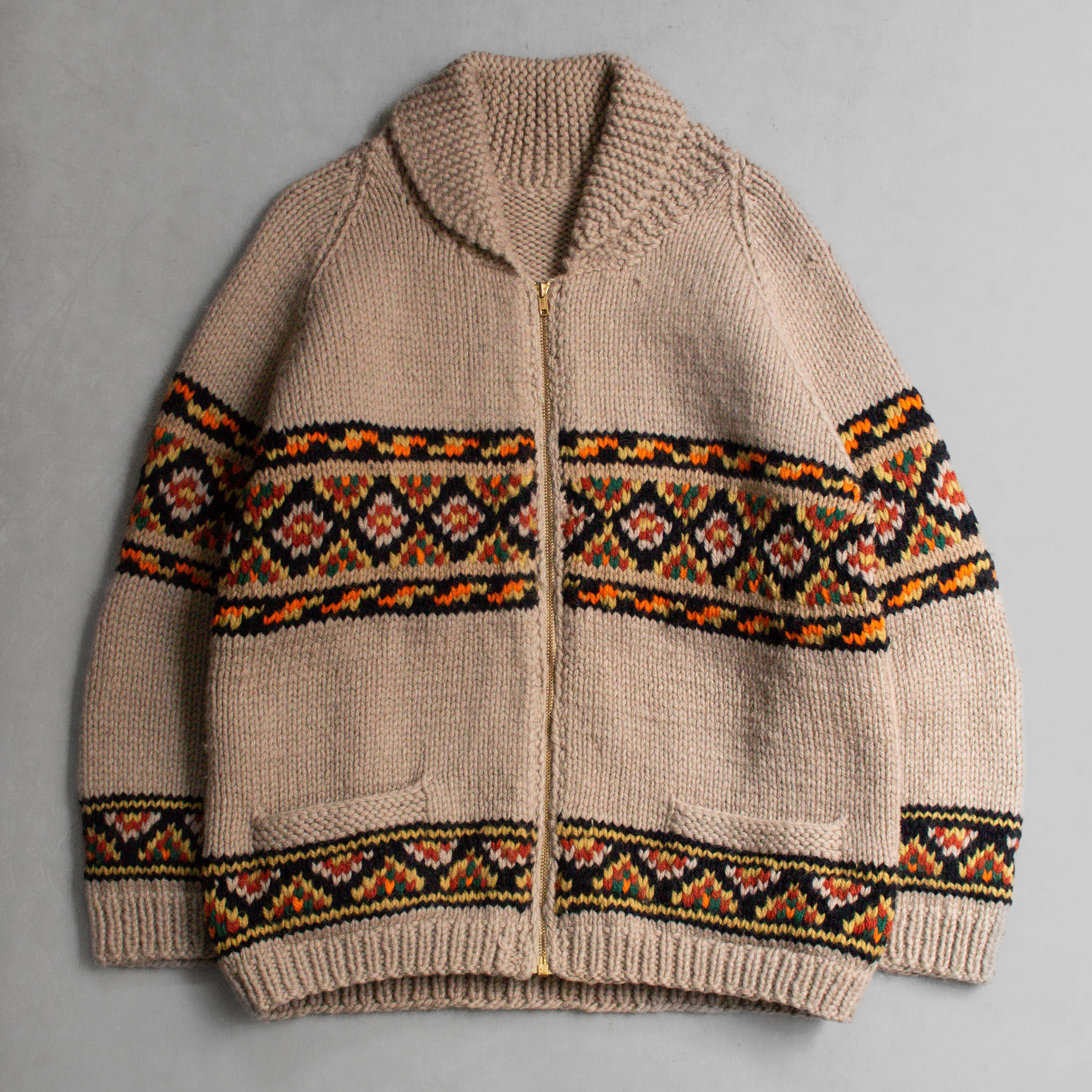 VINTAGE COWICHAN CARDIGAN 美國 卡其色 雪花 羊毛 針織 考津 毛衣 外套