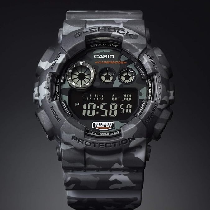 預購款【CASIO 卡西歐】G-SHOCK 大螢幕多功能耐衝擊 迷彩系列 街頭潮流的完美配搭 電子錶 手錶 GD-120CM-8