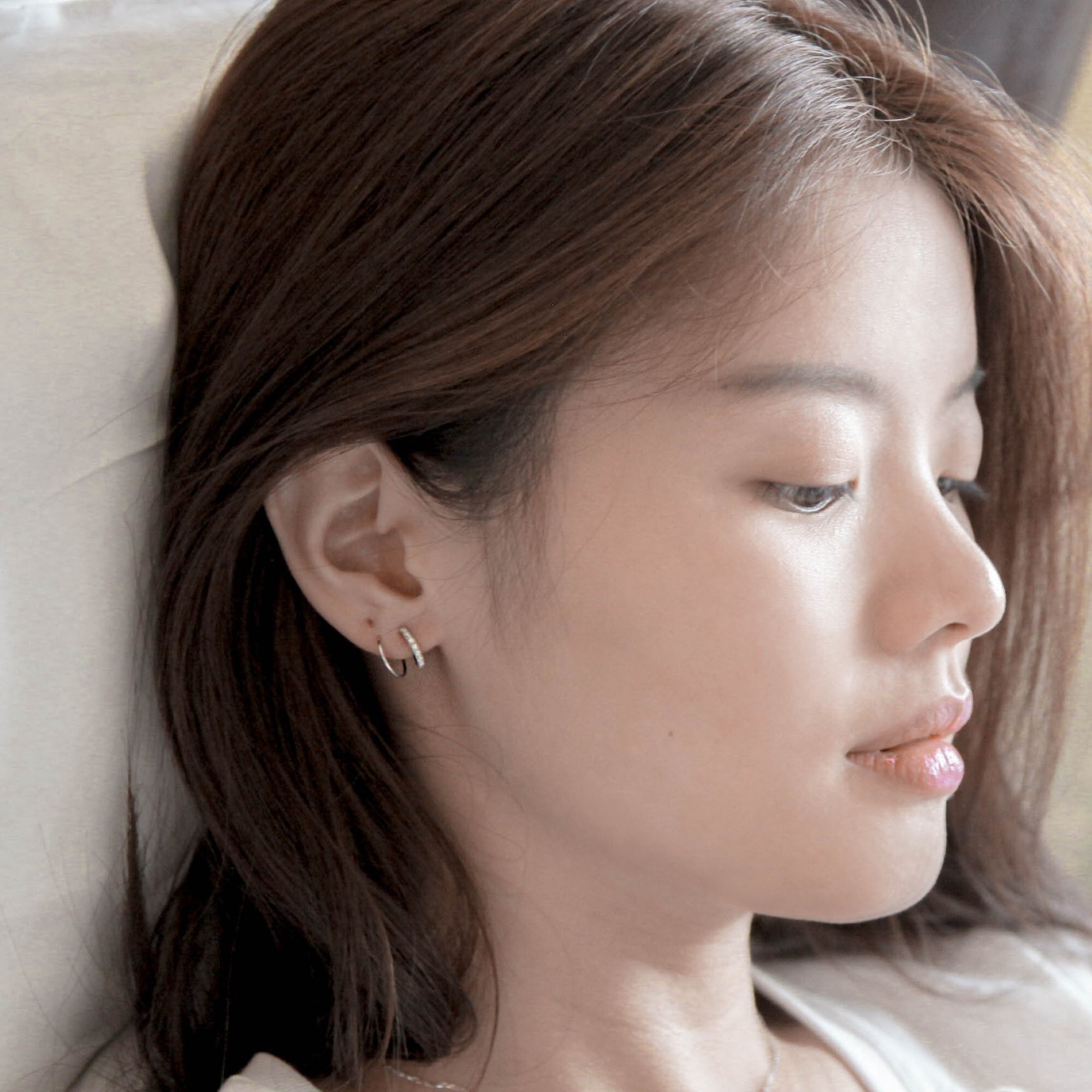 抗過敏純銀耳環與耳夾，鑲嵌鋯鑽