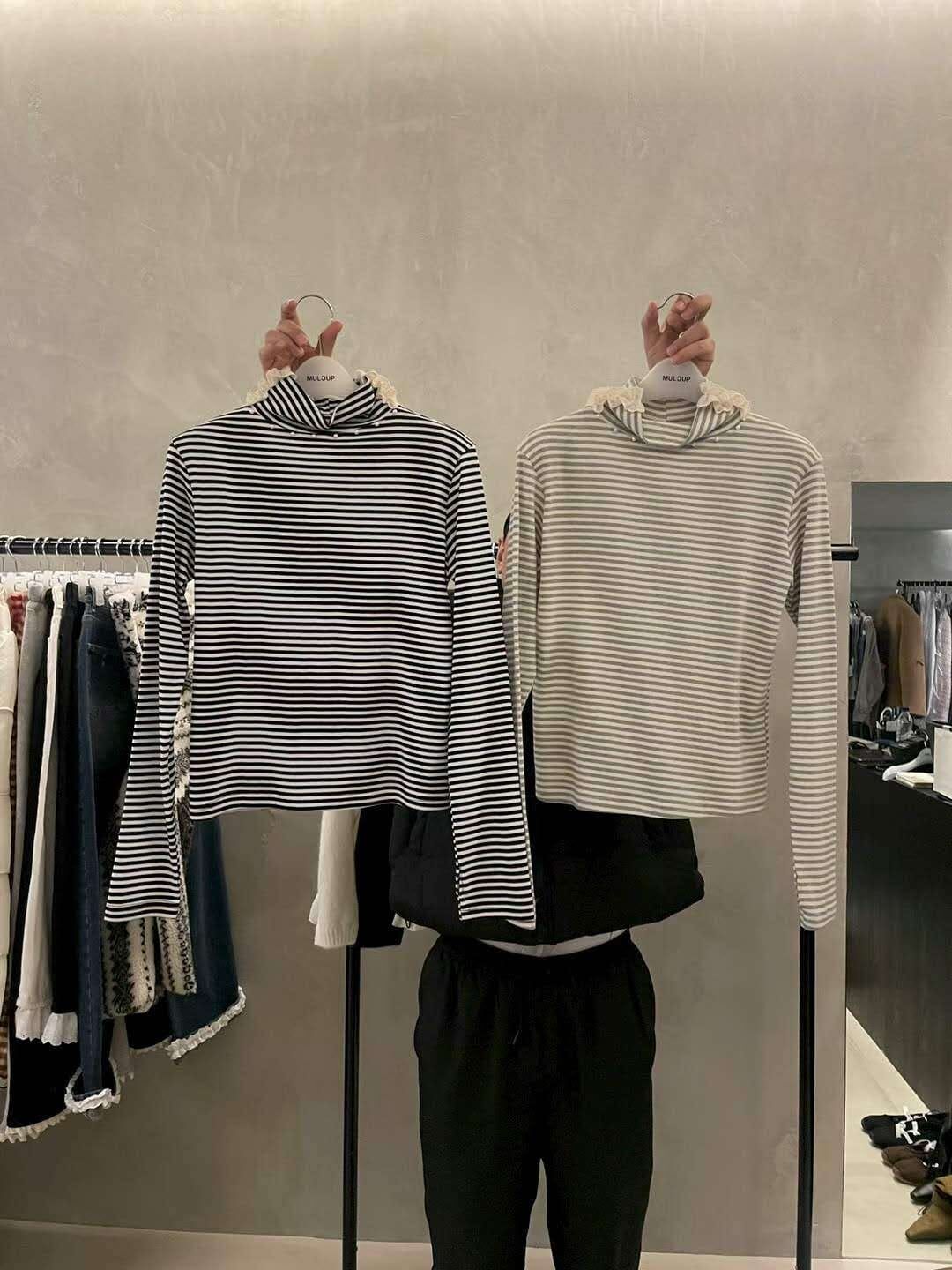 MP5434 珠珠間條小企領打底外搭上衣 *特價* (優惠碼同充值購物金不適用)