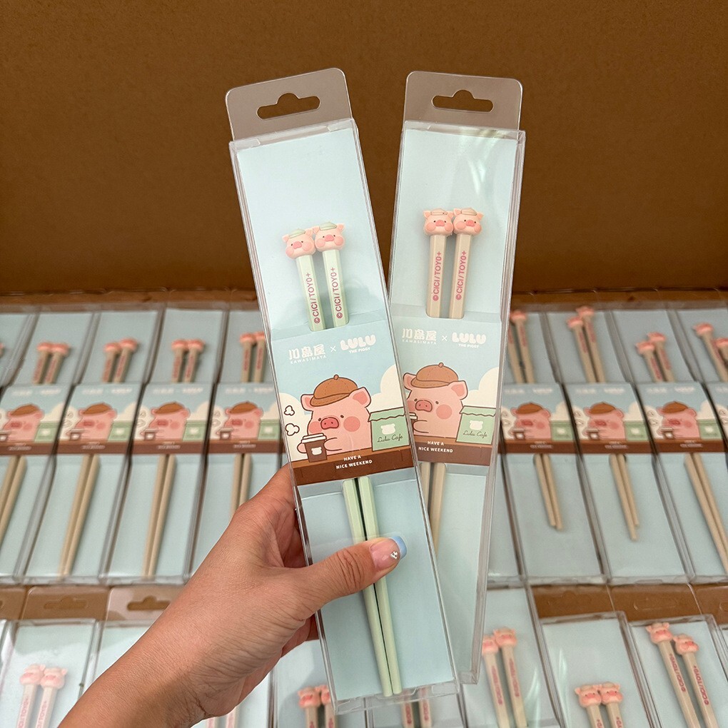 《6532》可愛報童帽小豬合金筷