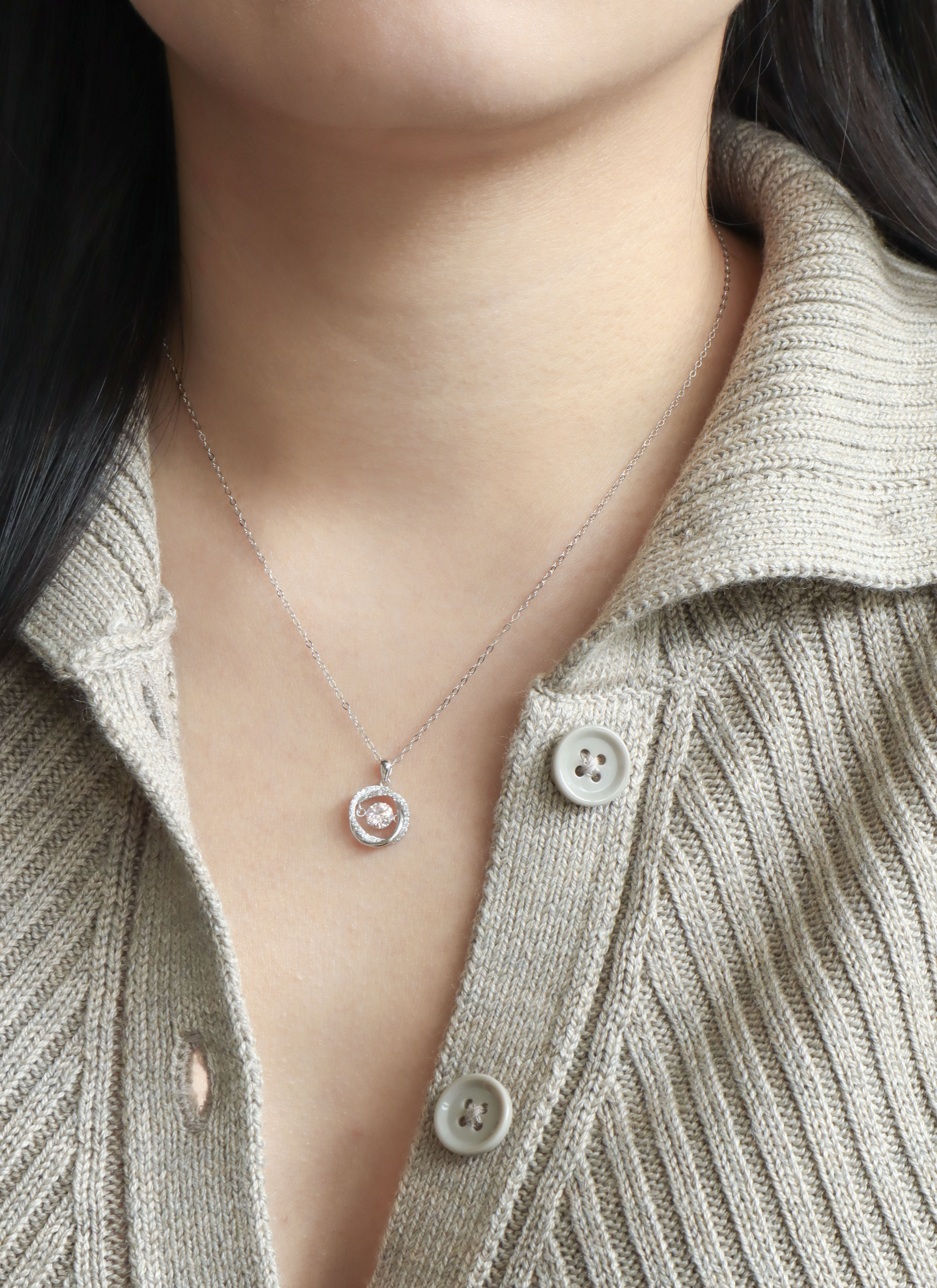 Silver/恆圓．開運紅變色石項鍊