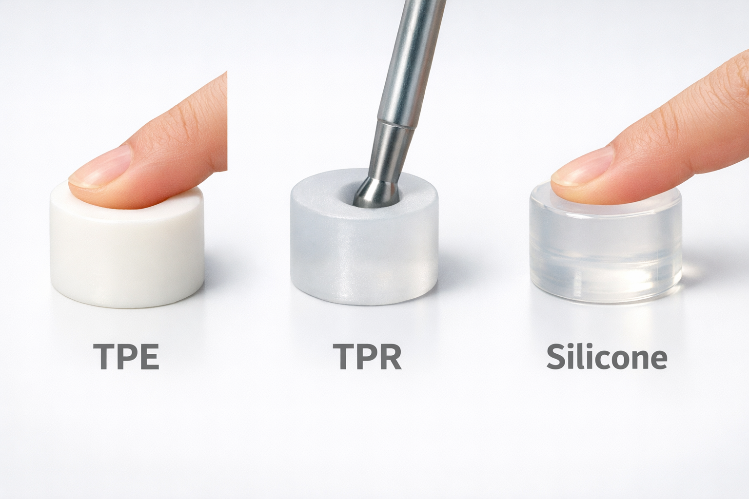 hardness of 3 types materials