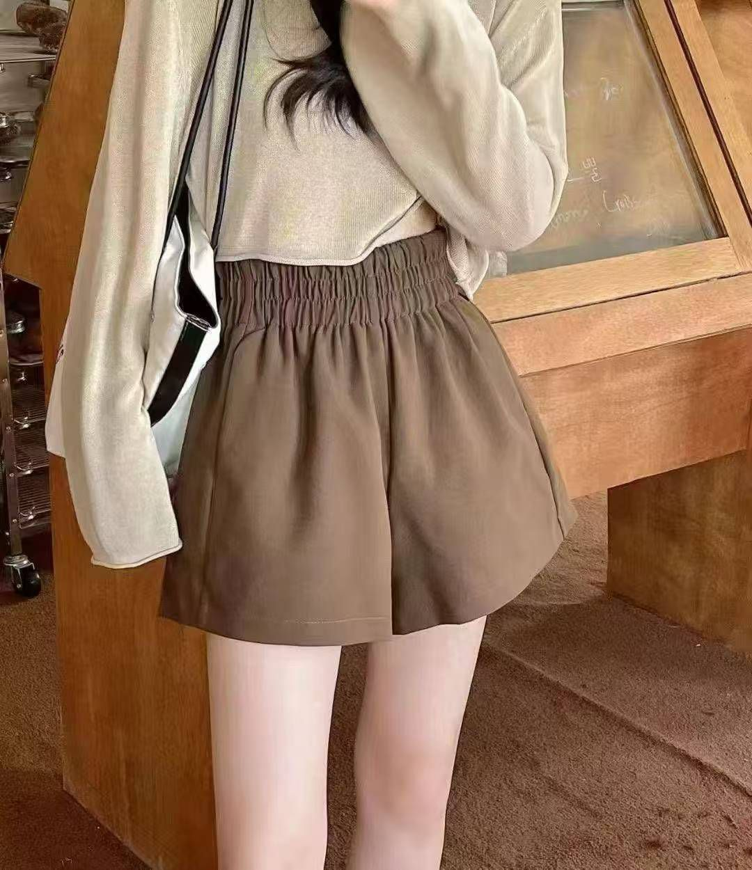 霧面橡筋皮褲(啡色)